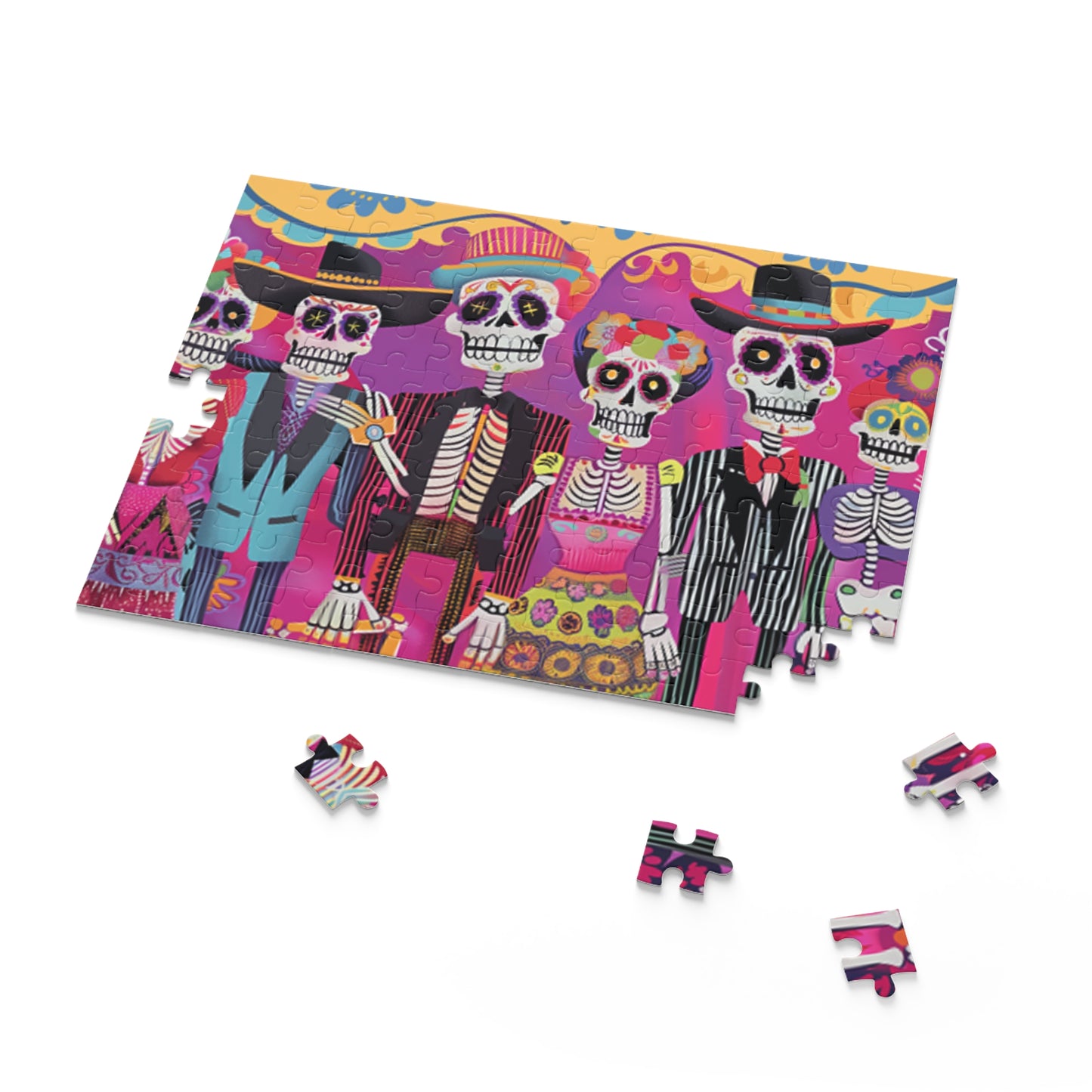 Mexican Art Day of the Dead Día de Muertos Jigsaw Puzzle Adult Birthday Business Jigsaw Puzzle Gift for Him Funny Humorous Indoor Outdoor Game Gift For Her Online-7