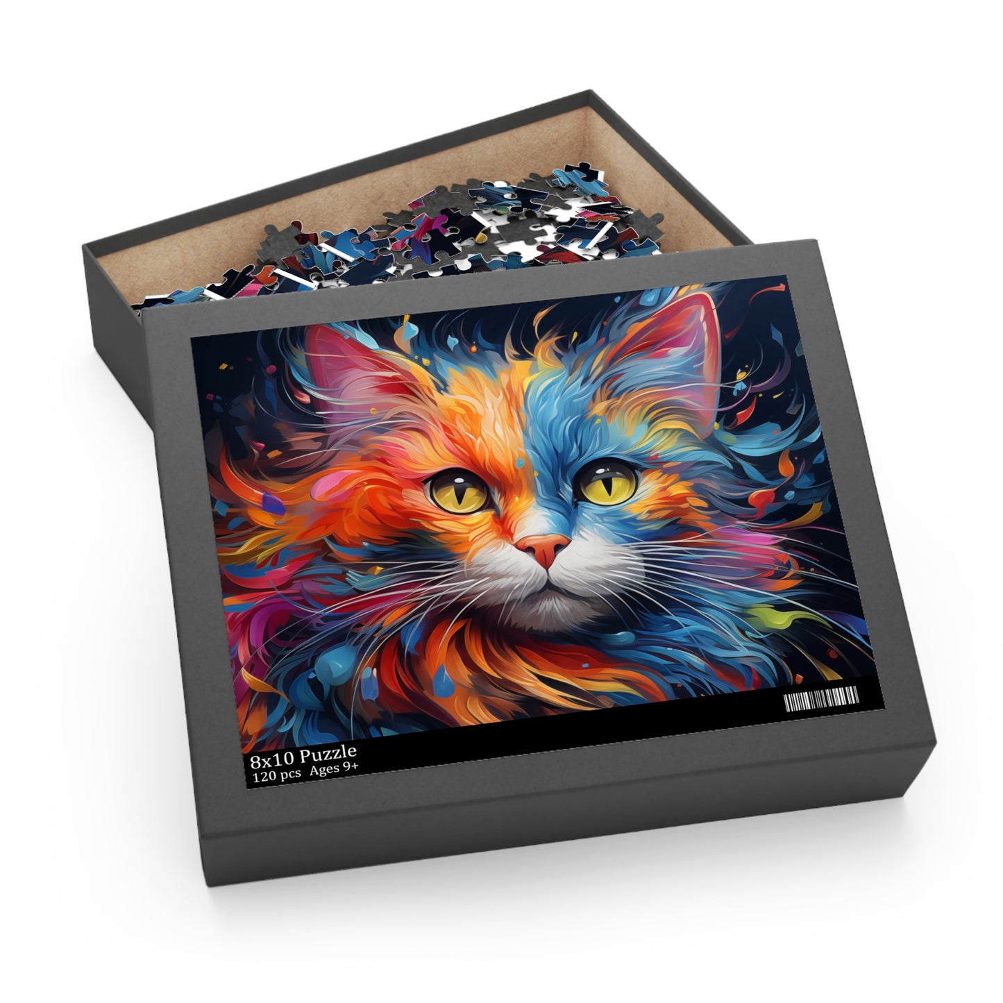 Abstract Watercolor Animal Cat Oil Paint Jigsaw Puzzle Adult Birthday Business Jigsaw Puzzle Gift for Him Funny Humorous Indoor Outdoor Game Gift For Her Online-6