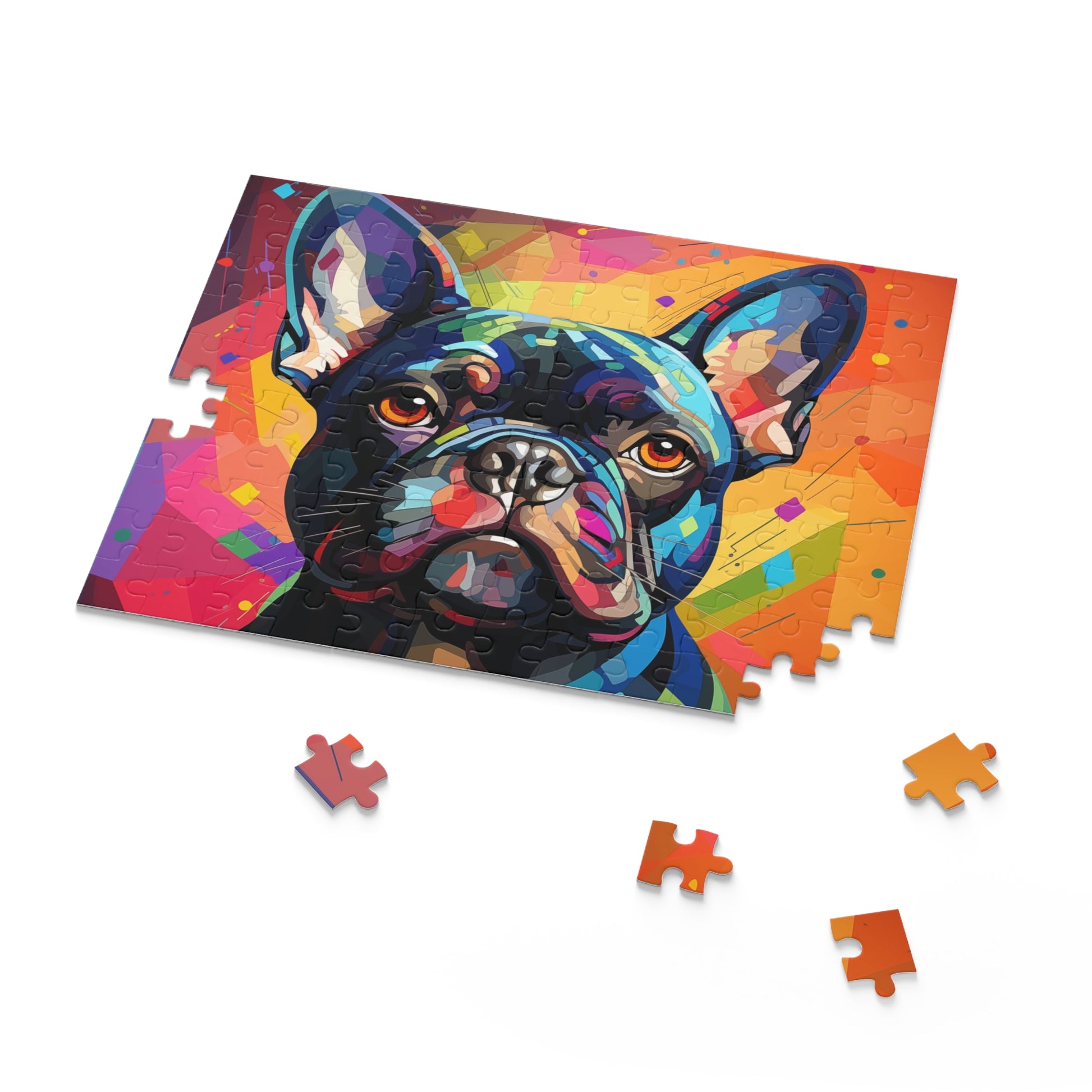 Abstract Frenchie Dog Jigsaw Puzzle Oil Paint for Boys, Girls, Kids Adult Birthday Business Jigsaw Puzzle Gift for Him Funny Humorous Indoor Outdoor Game Gift For Her Online-7