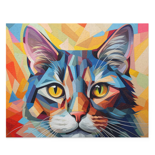 Abstract Oil Paint Cat Jigsaw Puzzle for Boys, Girls, Kids Adult Birthday Business Jigsaw Puzzle Gift for Him Funny Humorous Indoor Outdoor Game Gift For Her Online-1