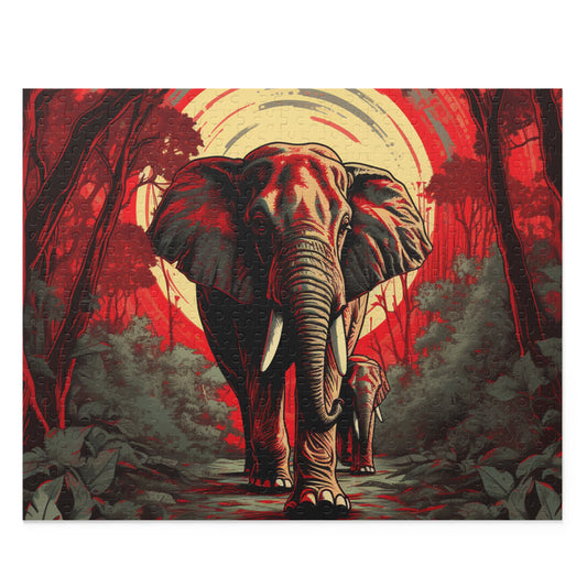Abstract Elephant Oil Paint Trippy Vibrant Jigsaw Puzzle for Boys, Girls, Kids Adult Birthday Business Jigsaw Puzzle Gift for Him Funny Humorous Indoor Outdoor Game Gift For Her Online-1