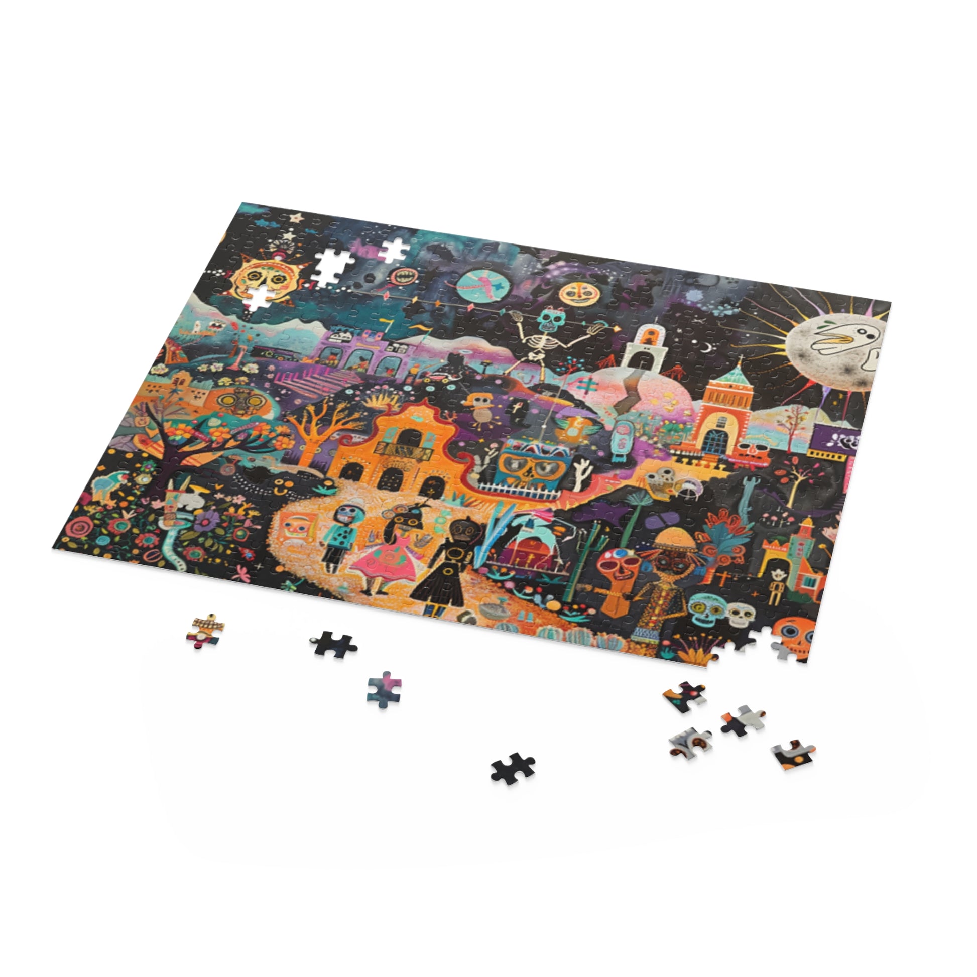 Mexican Art Day of the Dead Día de Muertos Jigsaw Puzzle Adult Birthday Business Jigsaw Puzzle Gift for Him Funny Humorous Indoor Outdoor Game Gift For Her Online-5