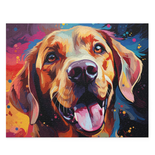 Labrador Dog Watercolor Abstract Vibrant Jigsaw Puzzle for Girls, Boys, Kids Adult Birthday Business Jigsaw Puzzle Gift for Him Funny Humorous Indoor Outdoor Game Gift For Her Online-1