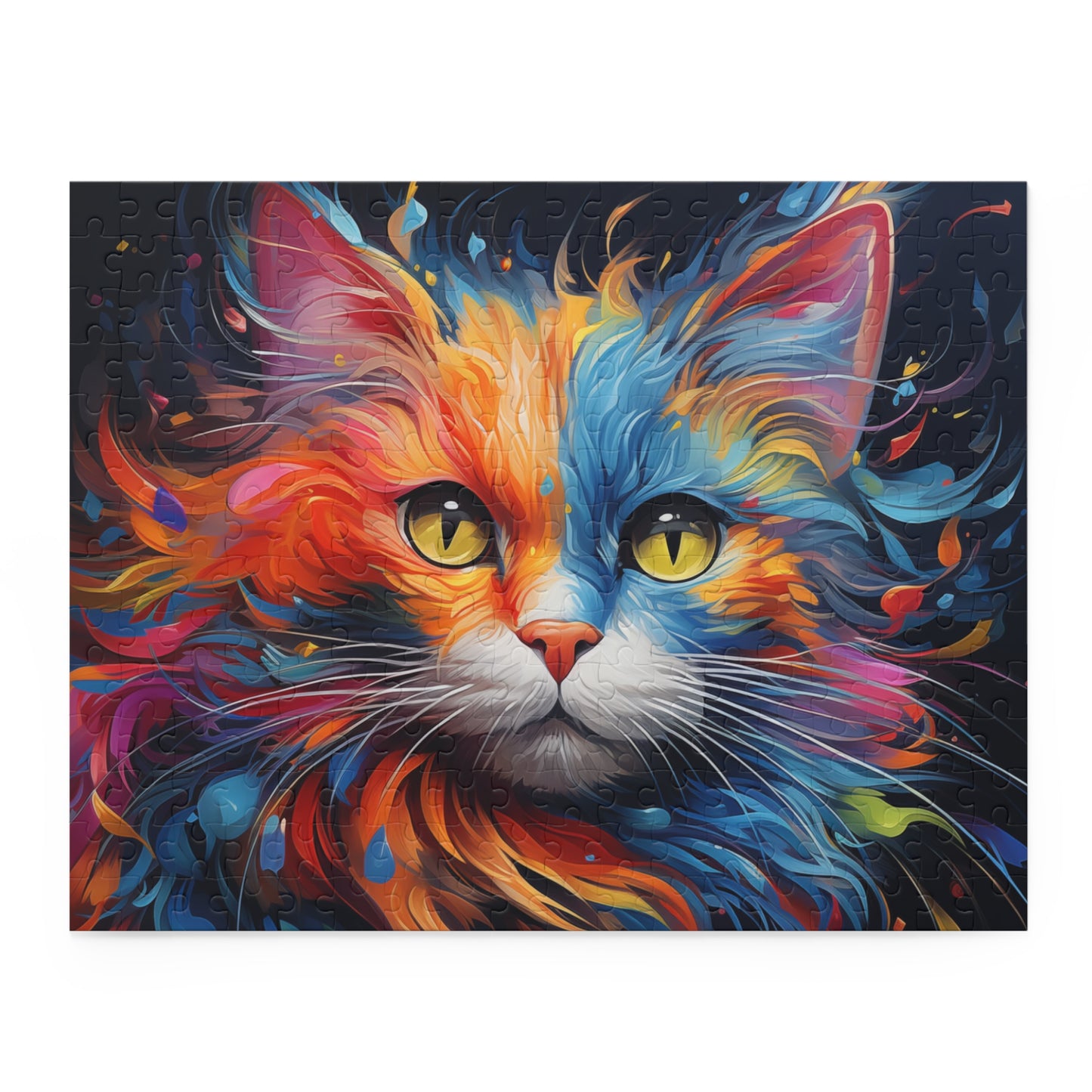 Abstract Watercolor Animal Cat Oil Paint Jigsaw Puzzle Adult Birthday Business Jigsaw Puzzle Gift for Him Funny Humorous Indoor Outdoor Game Gift For Her Online-3