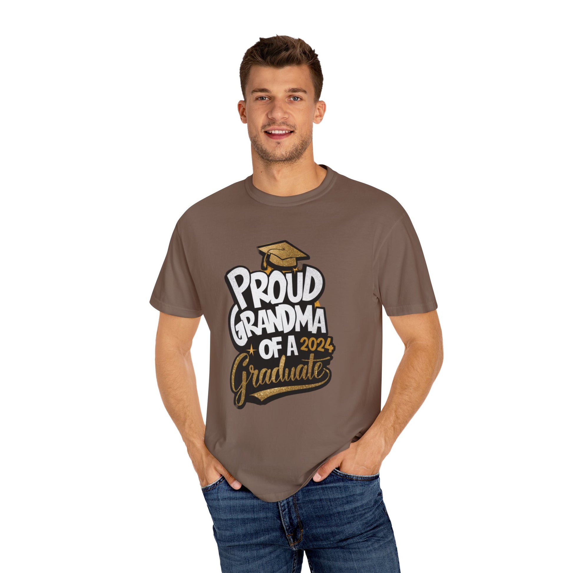 Proud of Grandma 2024 Graduate Unisex Garment-dyed T-shirt Cotton Funny Humorous Graphic Soft Premium Unisex Men Women Espresso T-shirt Birthday Gift-60