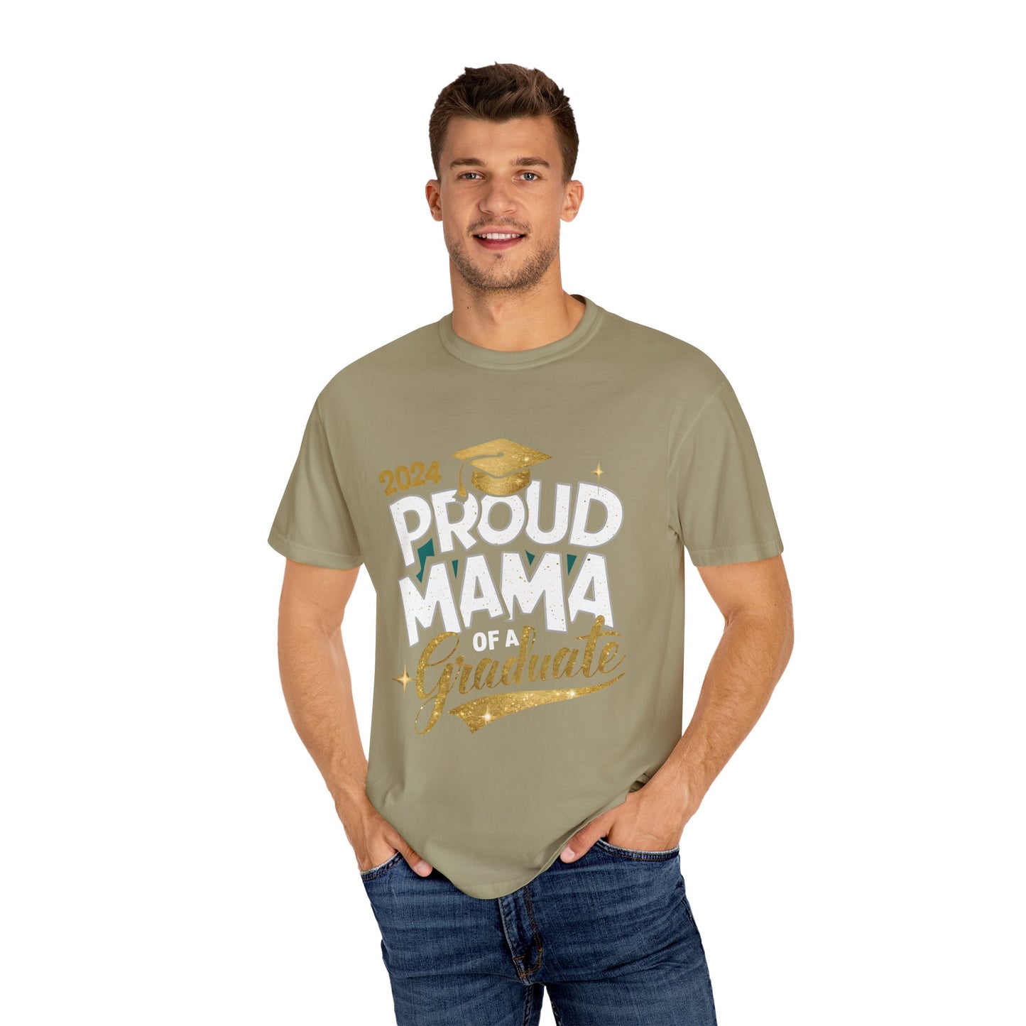 Proud Mama of a 2024 Graduate Unisex Garment-dyed T-shirt Cotton Funny Humorous Graphic Soft Premium Unisex Men Women Khaki T-shirt Birthday Gift-48