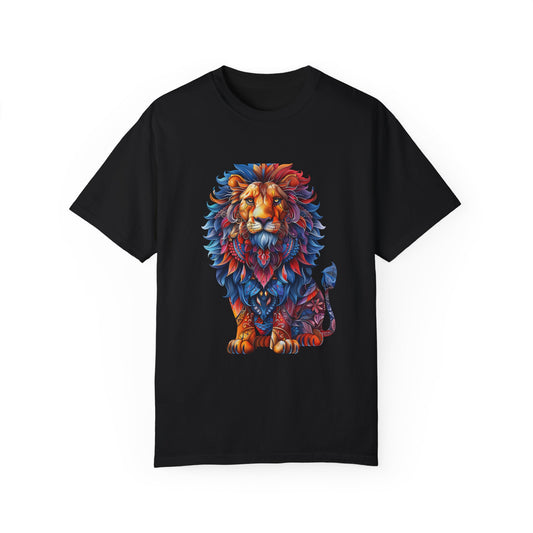Copy of Lion Head Cool Graphic Design Novelty Unisex Garment-dyed T-shirt Cotton Funny Humorous Graphic Soft Premium Unisex Men Women Black T-shirt Birthday Gift-1