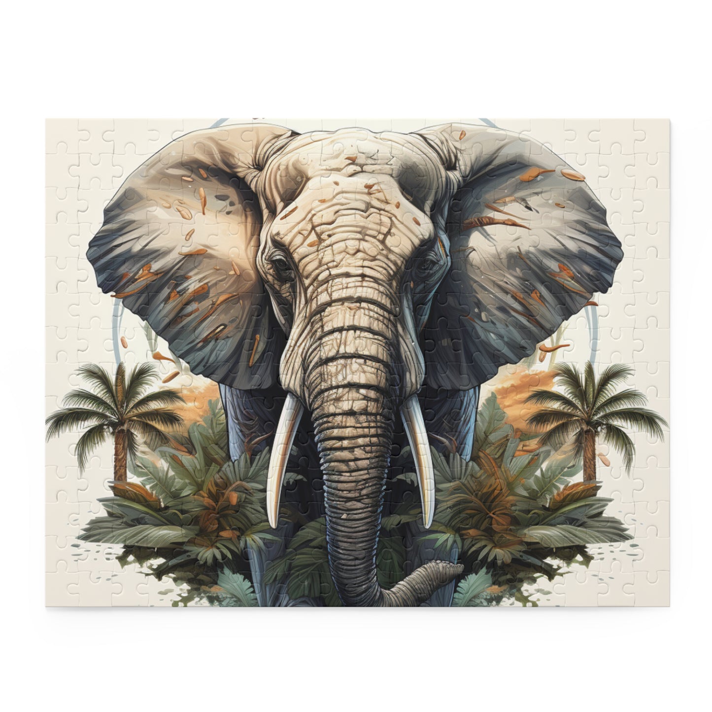 Abstract Elephant Trippy Jigsaw Puzzle for Boys, Girls, Kids Adult Birthday Business Jigsaw Puzzle Gift for Him Funny Humorous Indoor Outdoor Game Gift For Her Online-2