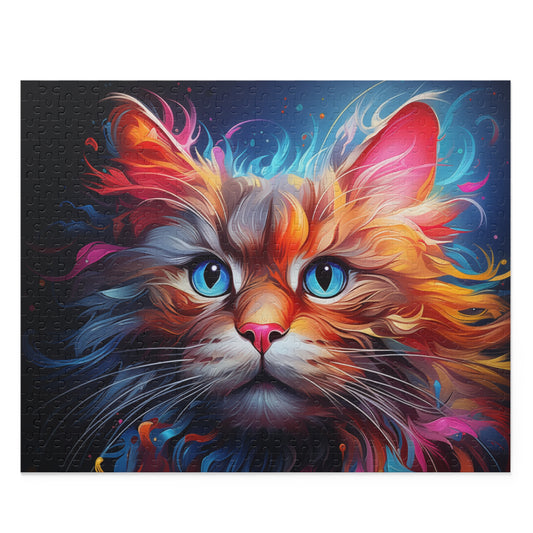 Abstract Cat Jigsaw Puzzle Adult Birthday Business Jigsaw Puzzle Gift for Him Funny Humorous Indoor Outdoor Game Gift For Her Online-1