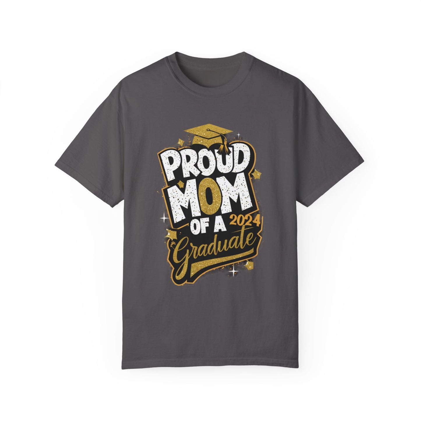 Proud Mom of a 2024 Graduate Unisex Garment-dyed T-shirt Cotton Funny Humorous Graphic Soft Premium Unisex Men Women Graphite T-shirt Birthday Gift-8