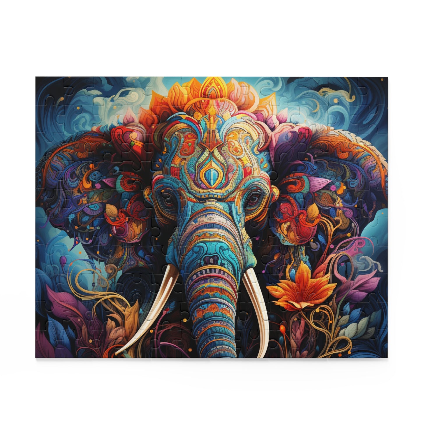Abstract Elephant Oil Paint Jigsaw Puzzle for Boys, Girls, Kids Adult Birthday Business Jigsaw Puzzle Gift for Him Funny Humorous Indoor Outdoor Game Gift For Her Online-2