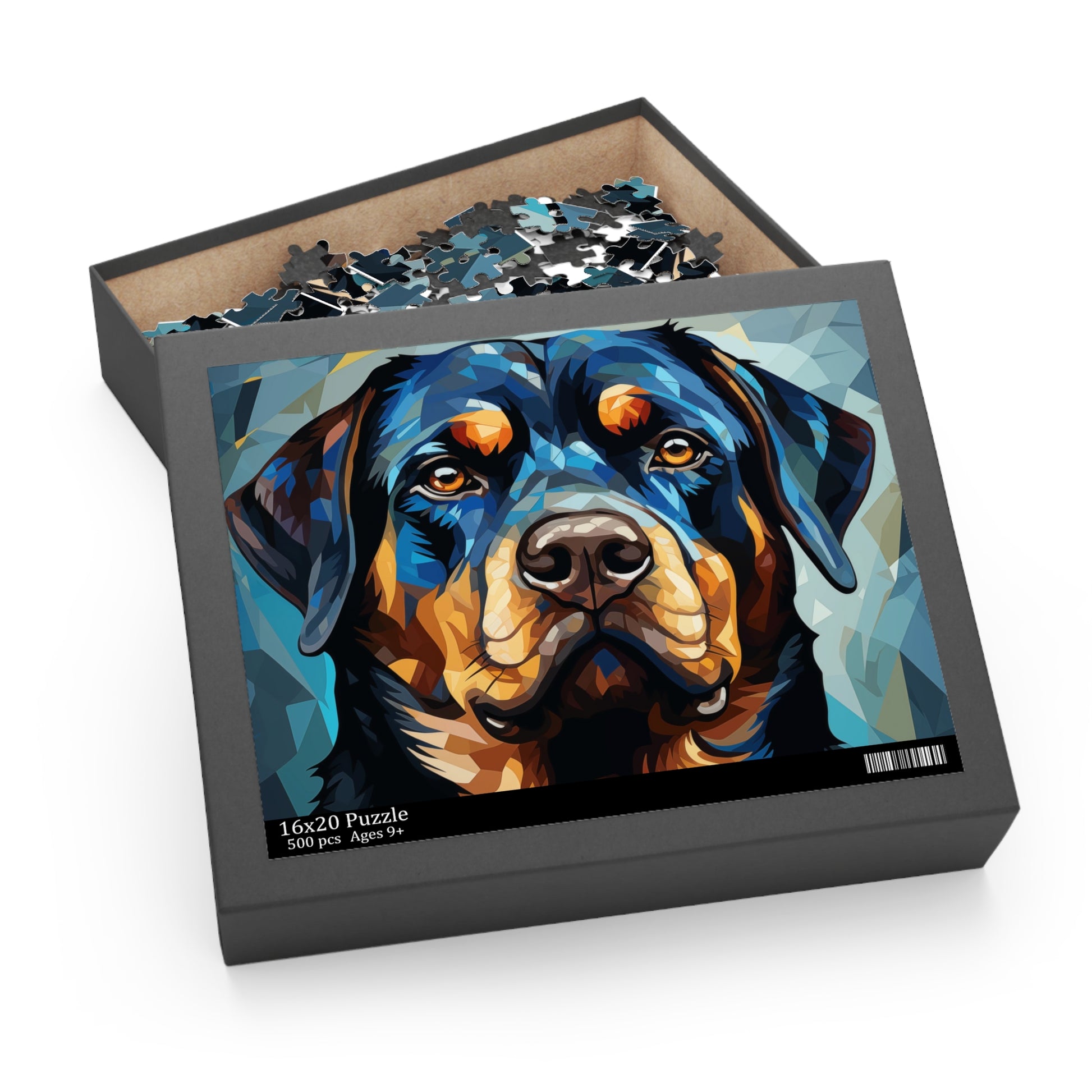 Vibrant Watercolor Rottweiler Dog Jigsaw Puzzle for Girls, Boys, Kids Adult Birthday Business Jigsaw Puzzle Gift for Him Funny Humorous Indoor Outdoor Game Gift For Her Online-4