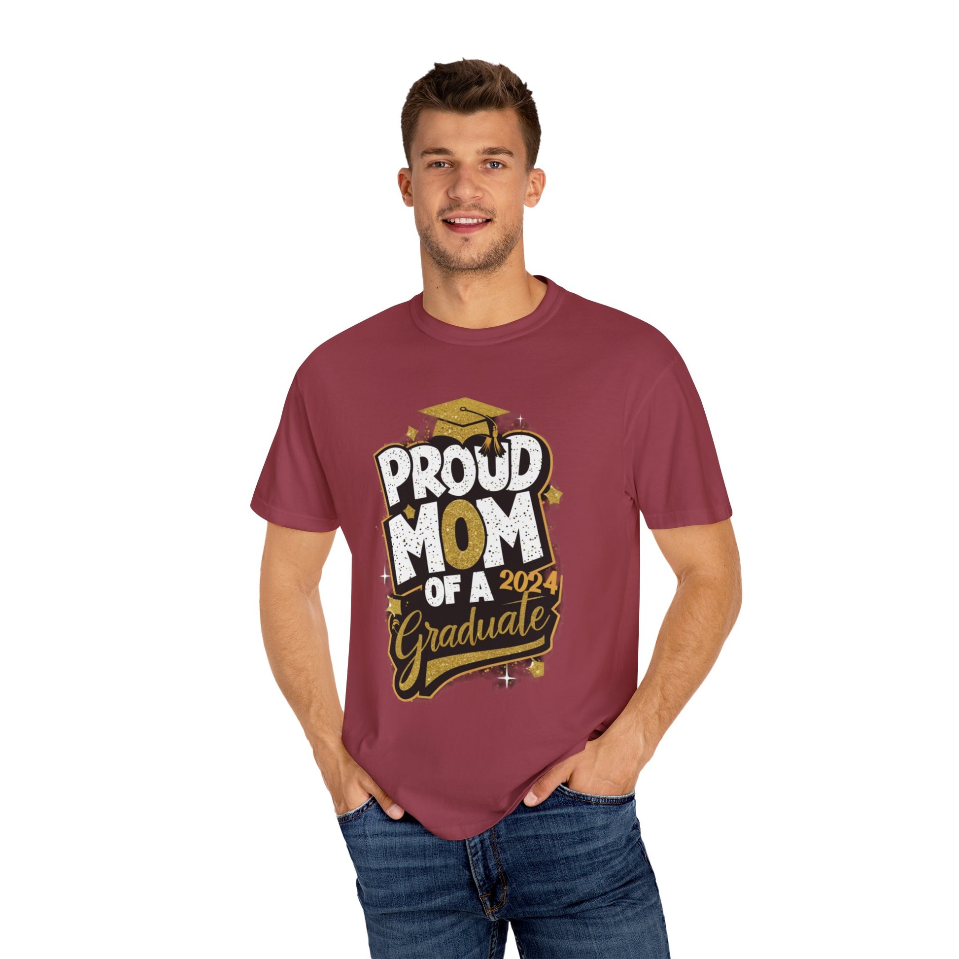 Proud Mom of a 2024 Graduate Unisex Garment-dyed T-shirt Cotton Funny Humorous Graphic Soft Premium Unisex Men Women Chili T-shirt Birthday Gift-36
