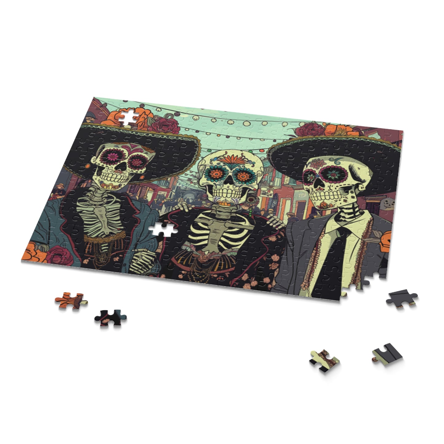 Mexican Art Day of the Dead Día de Muertos Jigsaw Puzzle Adult Birthday Business Jigsaw Puzzle Gift for Him Funny Humorous Indoor Outdoor Game Gift For Her Online-9