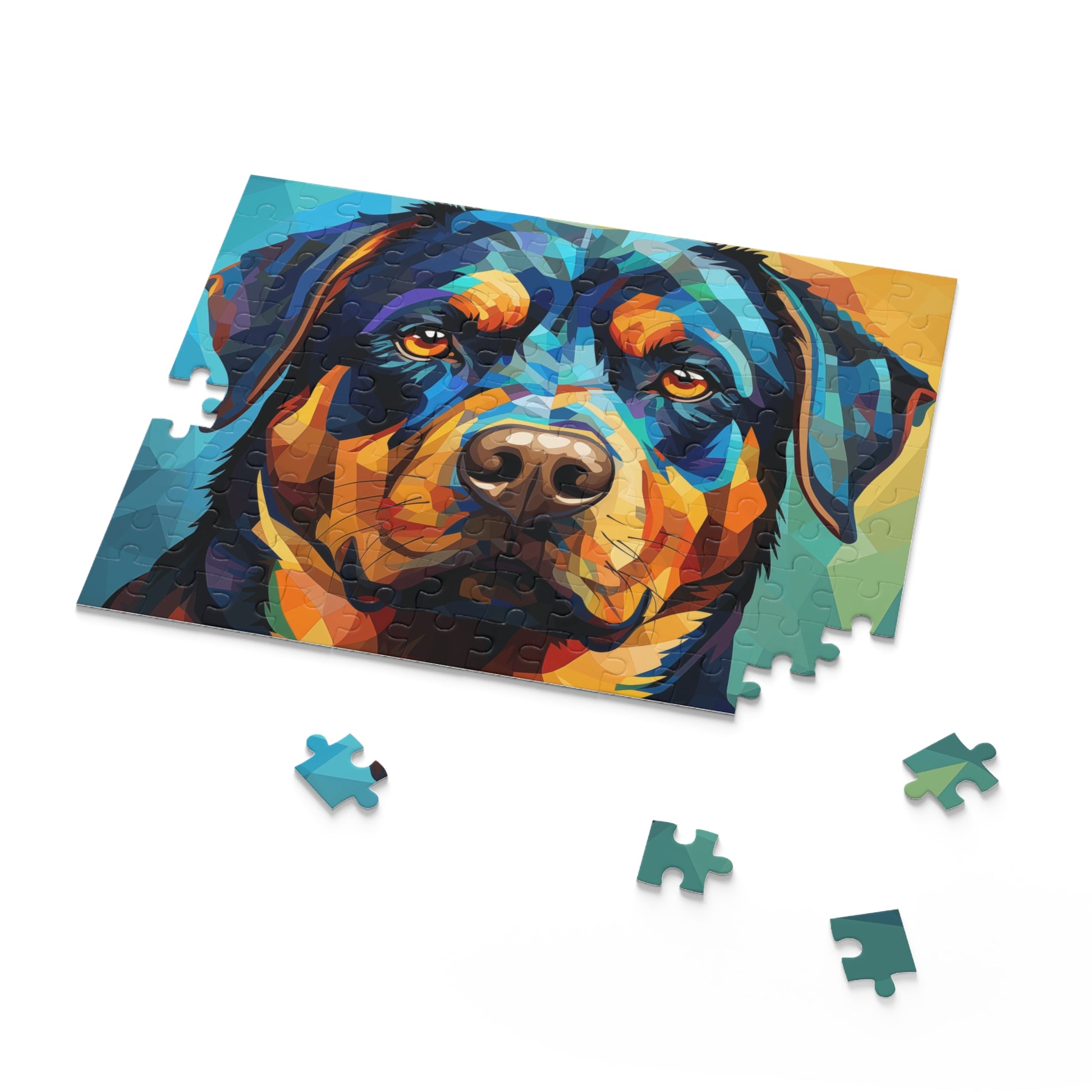 Watercolor Rottweiler Puzzle for Boys, Girls, Kids - Jigsaw Vibrant Oil Paint Dog Puzzle - Abstract Lover Gift - Rottweiler Trippy Puzzle Adult Birthday Business Jigsaw Puzzle Gift for Him Funny Humorous Indoor Outdoor Game Gift For Her Online-7