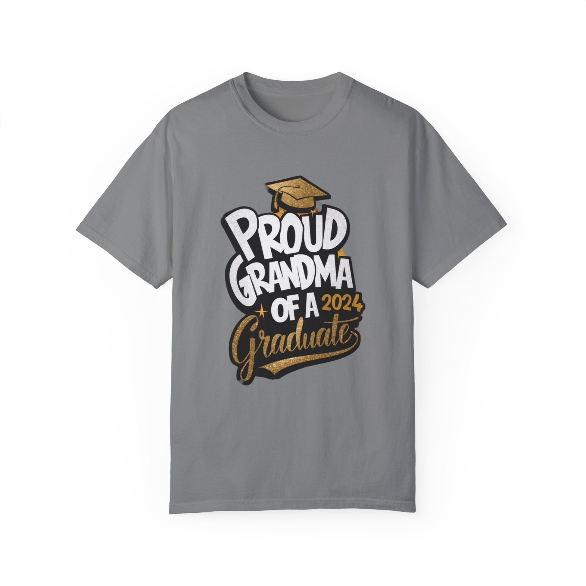 Proud of Grandma 2024 Graduate Unisex Garment-dyed T-shirt Cotton Funny Humorous Graphic Soft Premium Unisex Men Women Grey T-shirt Birthday Gift-9
