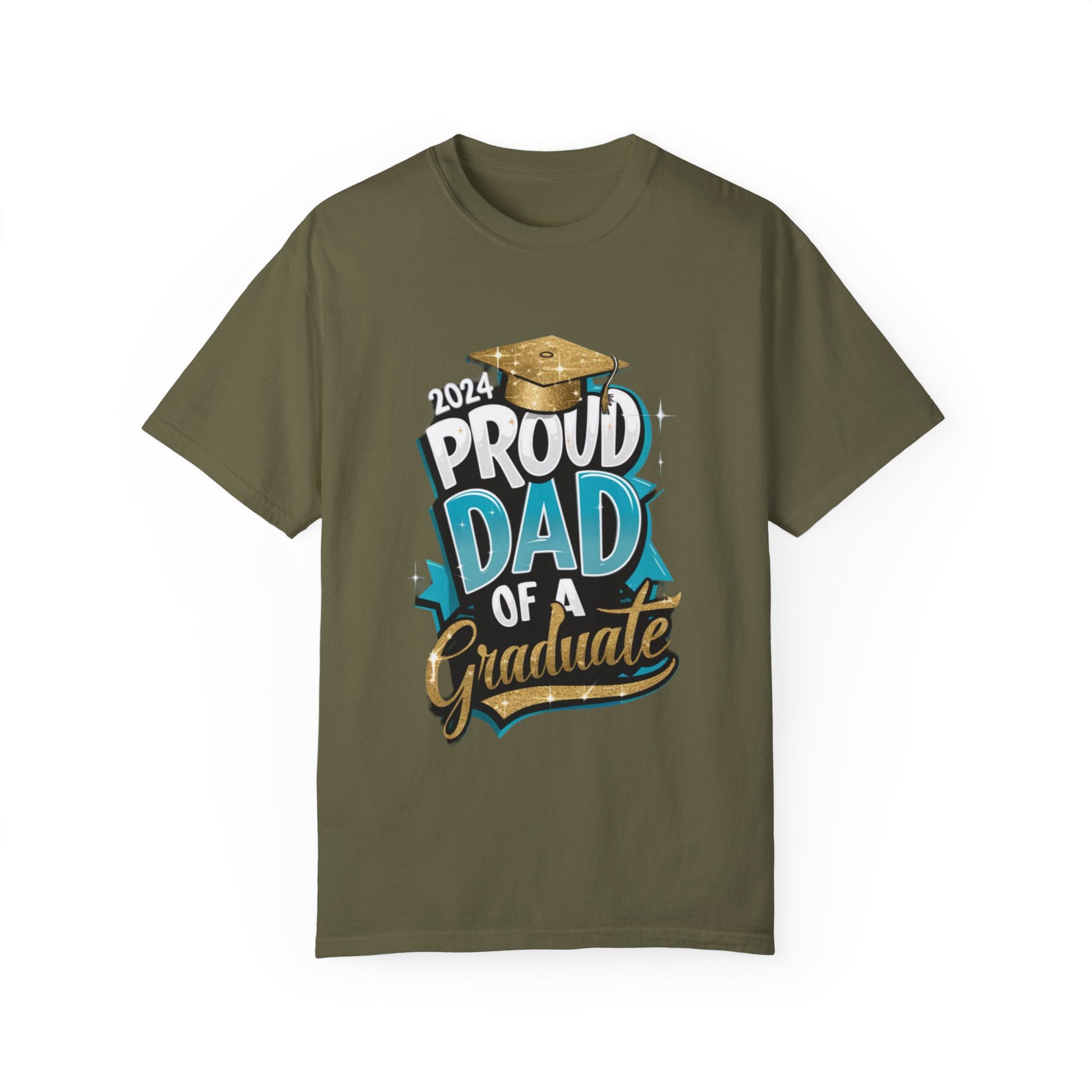 Proud Dad of a 2024 Graduate Unisex Garment-dyed T-shirt Cotton Funny Humorous Graphic Soft Premium Unisex Men Women Sage T-shirt Birthday Gift-13