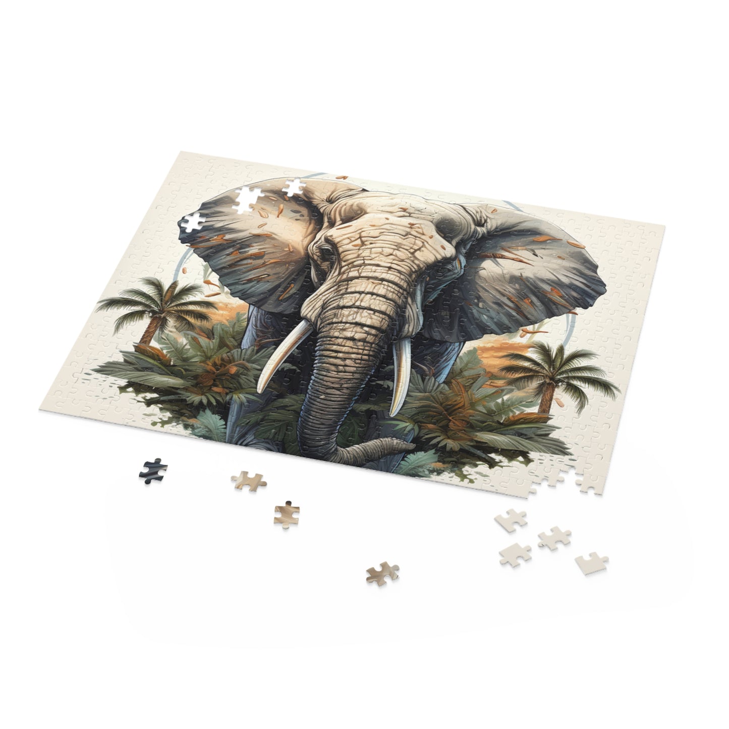 Abstract Elephant Trippy Jigsaw Puzzle for Boys, Girls, Kids Adult Birthday Business Jigsaw Puzzle Gift for Him Funny Humorous Indoor Outdoor Game Gift For Her Online-9