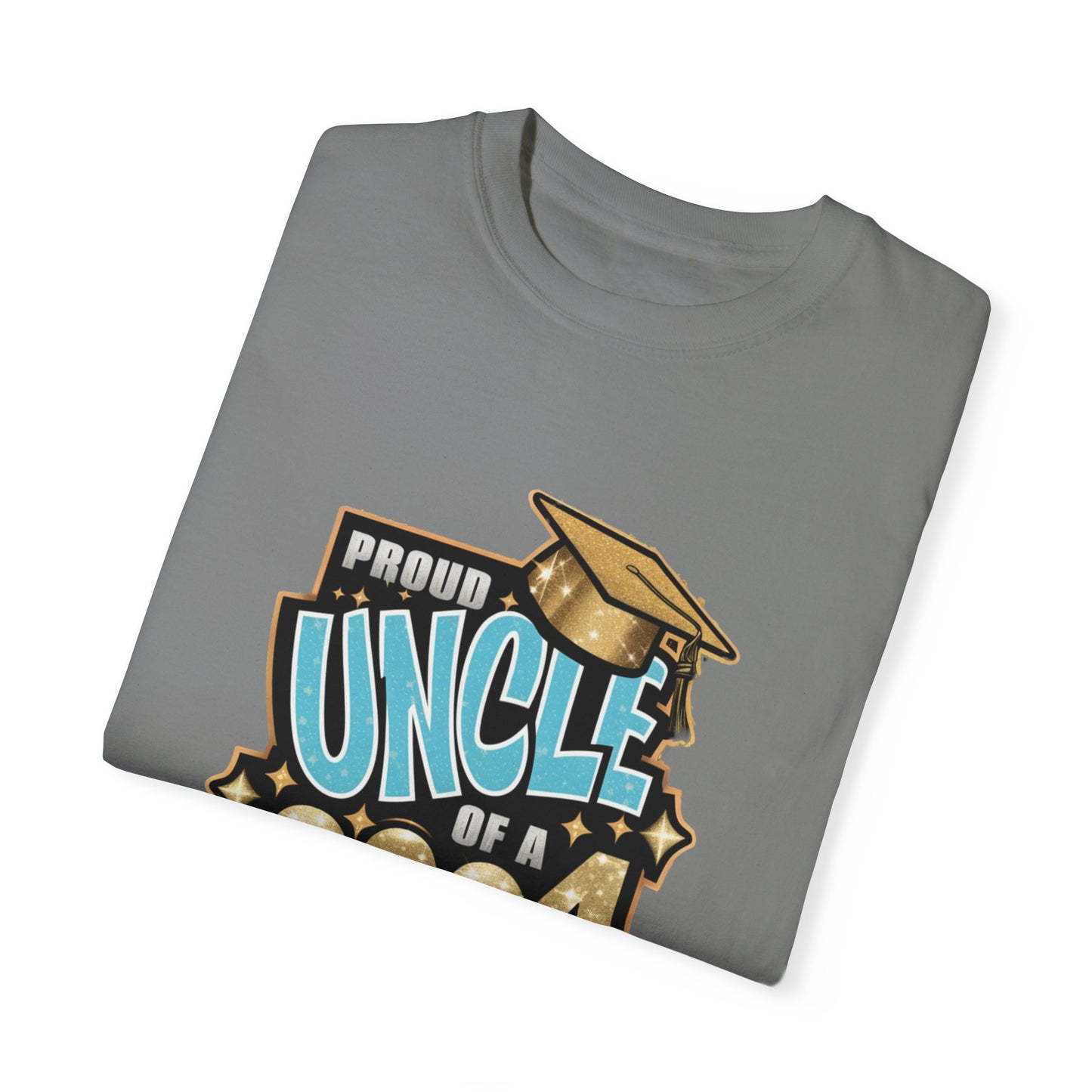 Proud Uncle of a 2024 Graduate Unisex Garment-dyed T-shirt Cotton Funny Humorous Graphic Soft Premium Unisex Men Women Grey T-shirt Birthday Gift-41