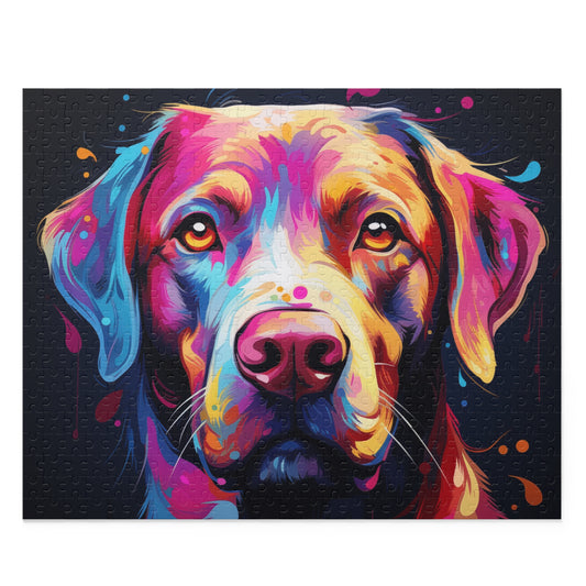 Vibrant Abstract Labrador Dog Jigsaw Puzzle for Girls, Boys, Kids Adult Birthday Business Jigsaw Puzzle Gift for Him Funny Humorous Indoor Outdoor Game Gift For Her Online-1