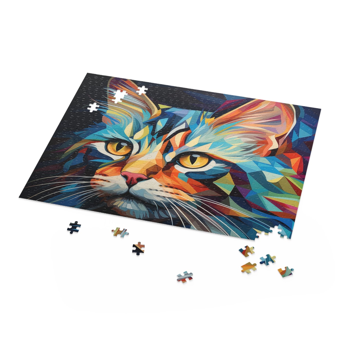 Abstract Watercolor Trippy Cat Jigsaw Puzzle Adult Birthday Business Jigsaw Puzzle Gift for Him Funny Humorous Indoor Outdoor Game Gift For Her Online-5