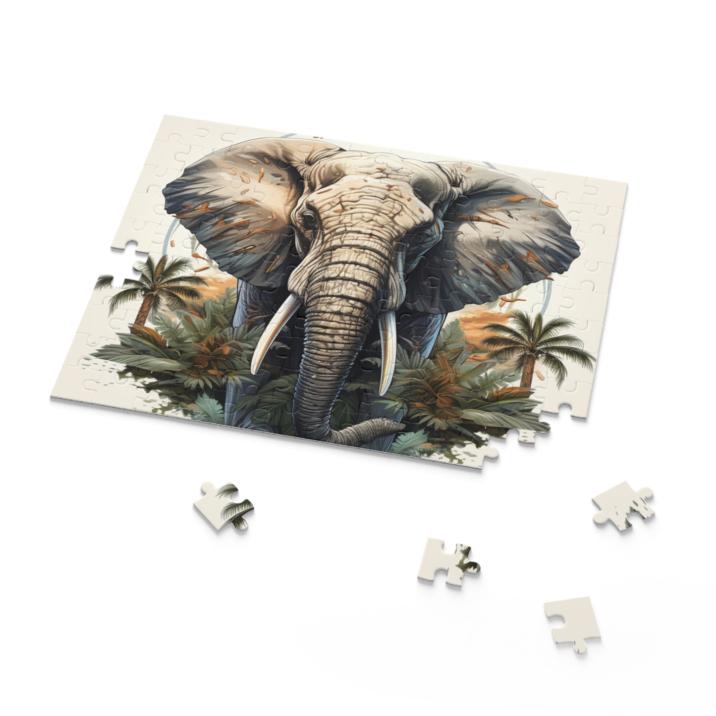 Abstract Elephant Trippy Jigsaw Puzzle for Boys, Girls, Kids Adult Birthday Business Jigsaw Puzzle Gift for Him Funny Humorous Indoor Outdoor Game Gift For Her Online-5