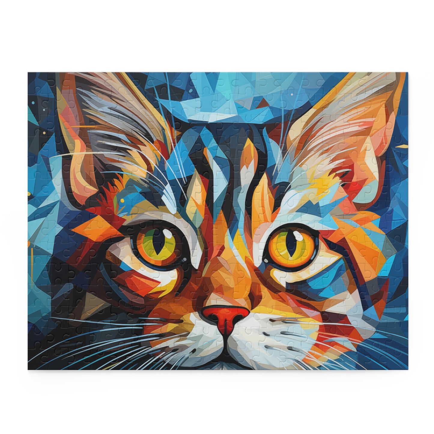 Abstract Watercolor Cat Trippy Feline Jigsaw Puzzle Adult Birthday Business Jigsaw Puzzle Gift for Him Funny Humorous Indoor Outdoor Game Gift For Her Online-3
