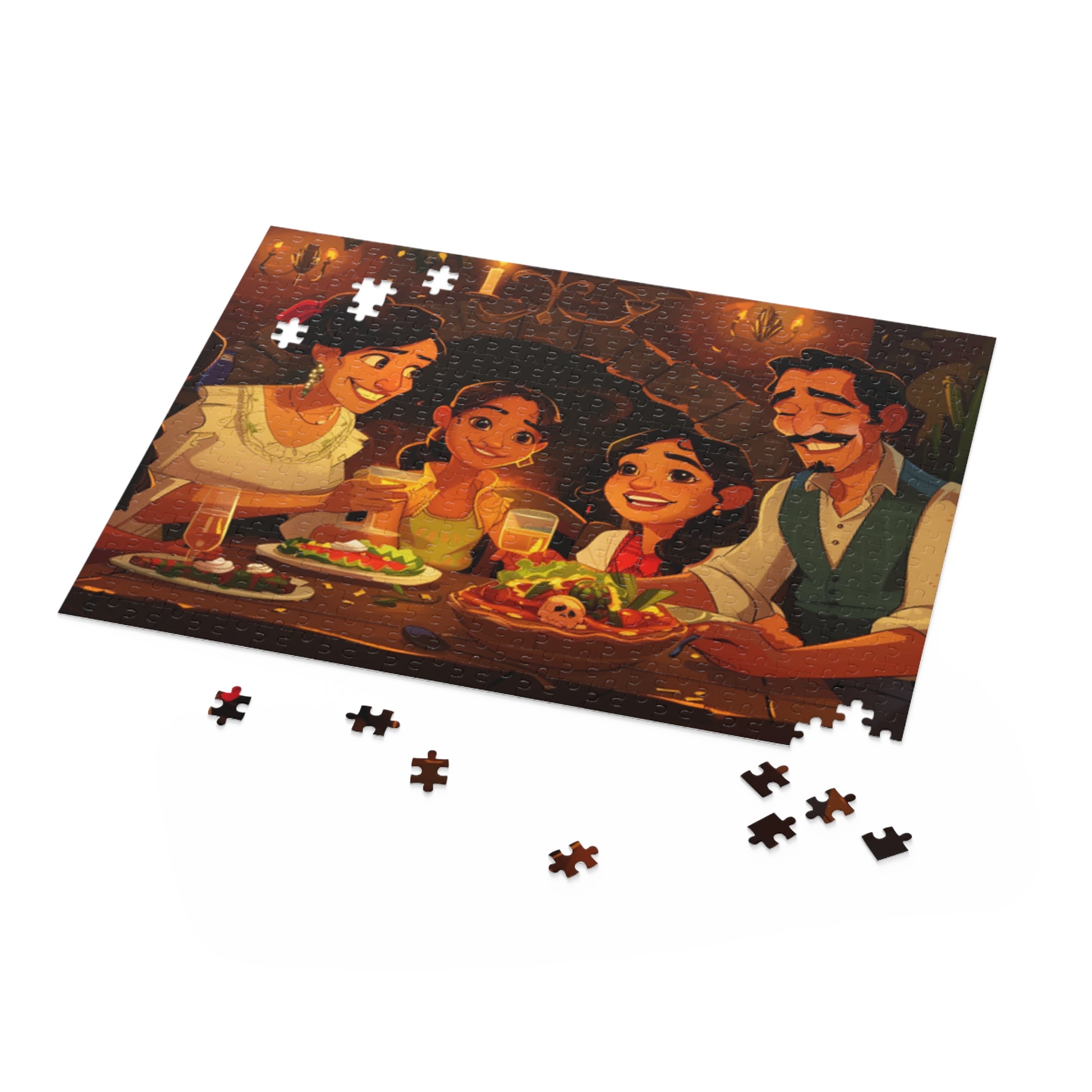 Mexican Lovely Family Dinner Retro Art Jigsaw Puzzle Adult Birthday Business Jigsaw Puzzle Gift for Him Funny Humorous Indoor Outdoor Game Gift For Her Online-5