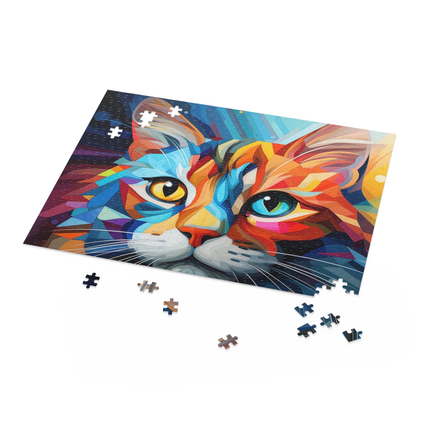 Abstract Oil Paint Colorful Cat Jigsaw Puzzle Adult Birthday Business Jigsaw Puzzle Gift for Him Funny Humorous Indoor Outdoor Game Gift For Her Online-5