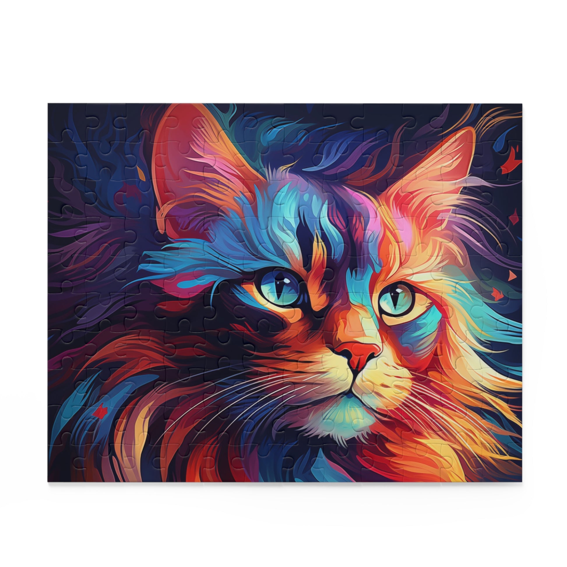 Vibrant Abstract Watercolor Cat Jigsaw Puzzle for Boys, Girls, Kids Adult Birthday Business Jigsaw Puzzle Gift for Him Funny Humorous Indoor Outdoor Game Gift For Her Online-2