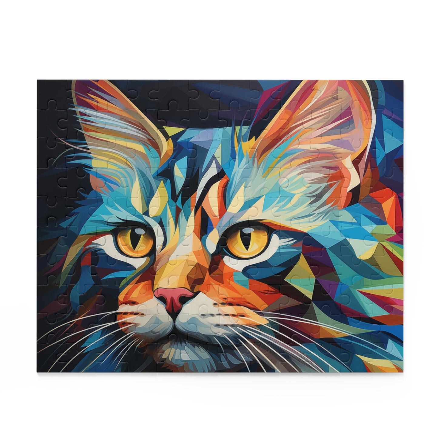 Abstract Watercolor Trippy Cat Jigsaw Puzzle Adult Birthday Business Jigsaw Puzzle Gift for Him Funny Humorous Indoor Outdoor Game Gift For Her Online-2