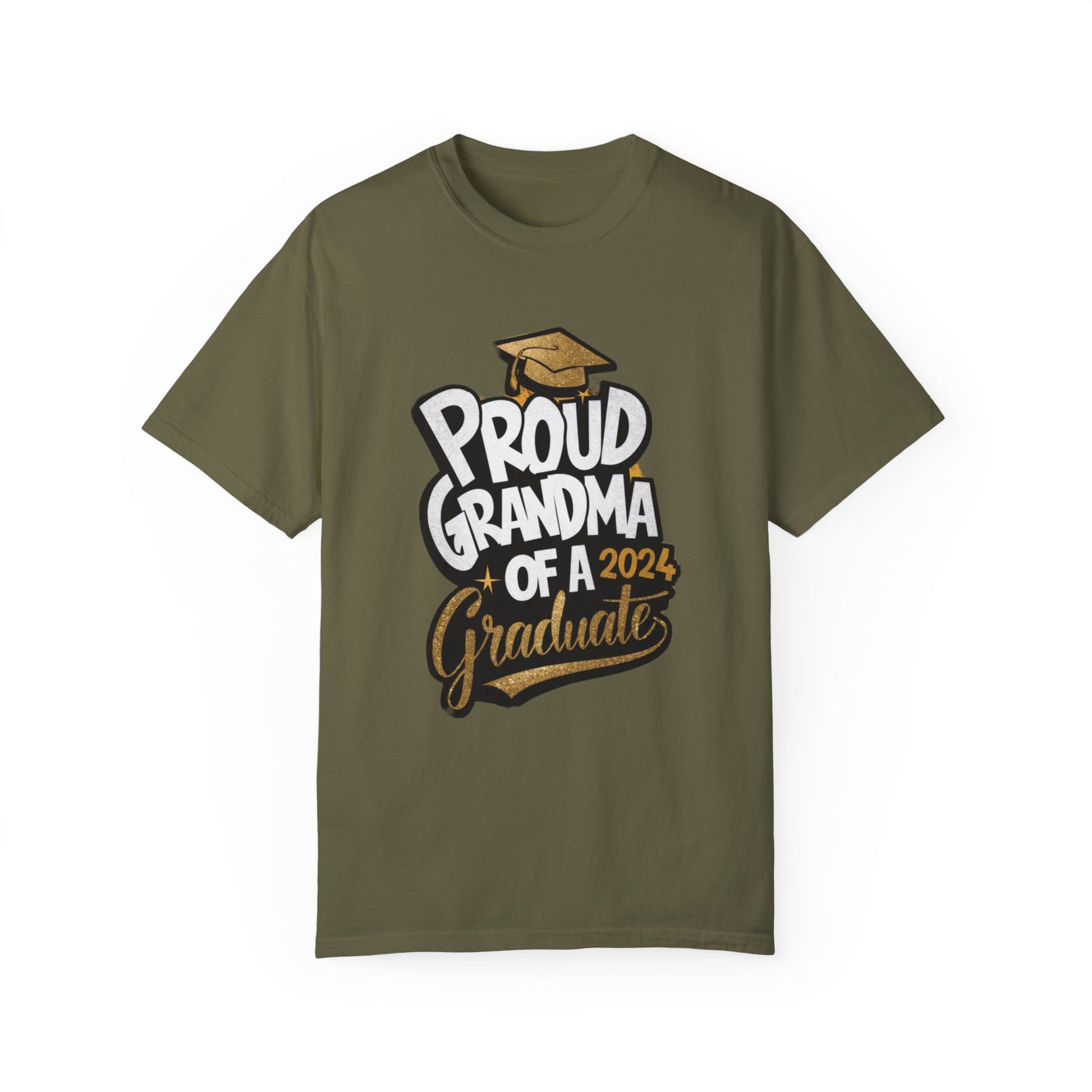 Proud of Grandma 2024 Graduate Unisex Garment-dyed T-shirt Cotton Funny Humorous Graphic Soft Premium Unisex Men Women Sage T-shirt Birthday Gift-13