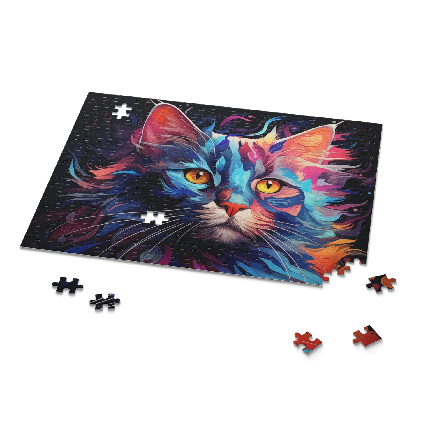 Abstract Cat Oil Paint Jigsaw Puzzle Adult Birthday Business Jigsaw Puzzle Gift for Him Funny Humorous Indoor Outdoor Game Gift For Her Online-9