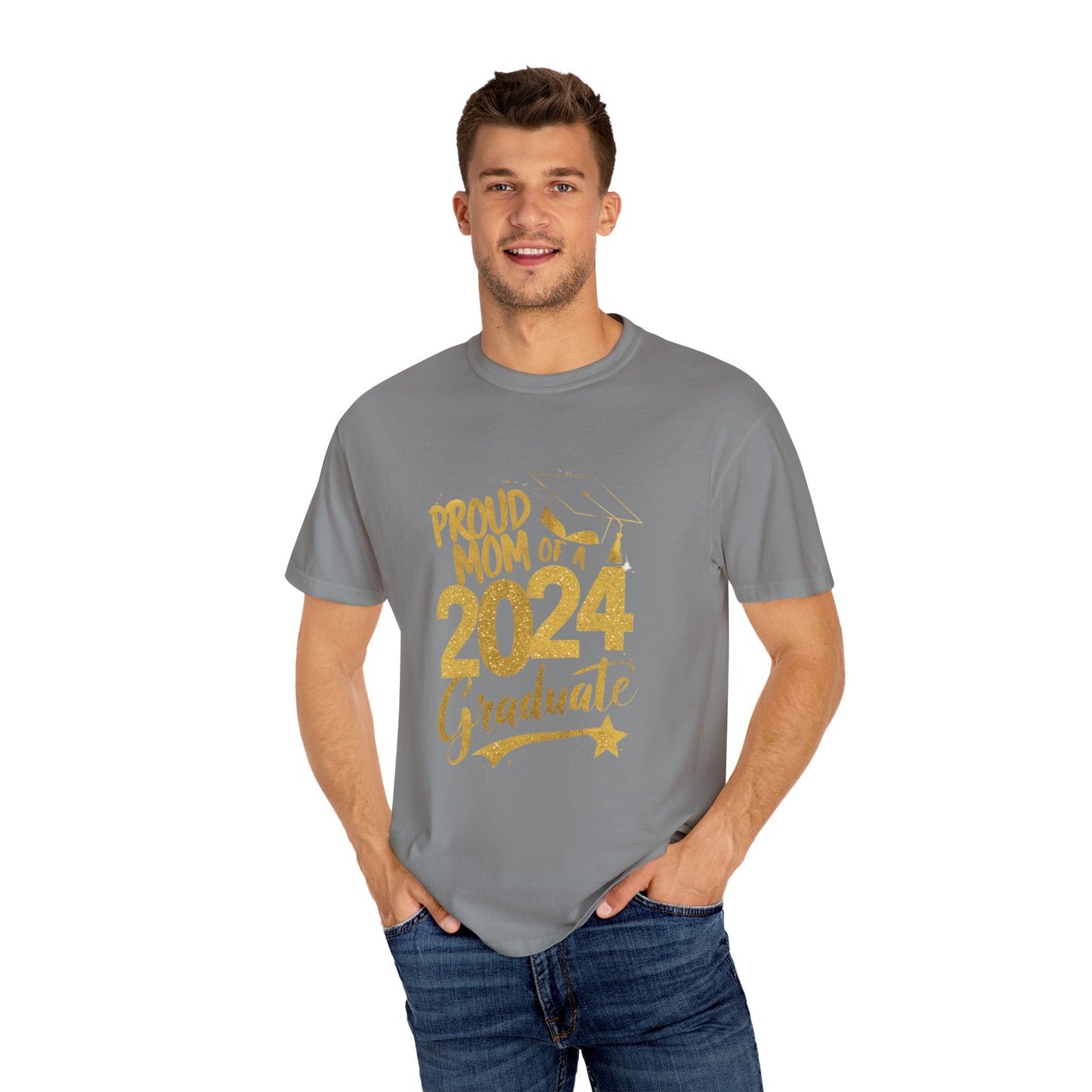 Proud of Mom 2024 Graduate Unisex Garment-dyed T-shirt Cotton Funny Humorous Graphic Soft Premium Unisex Men Women Granite T-shirt Birthday Gift-27