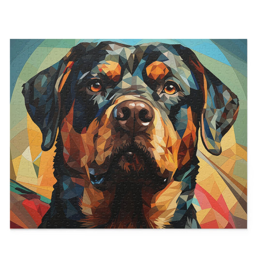 Rottweiler Dog Abstract Watercolor Jigsaw Puzzle