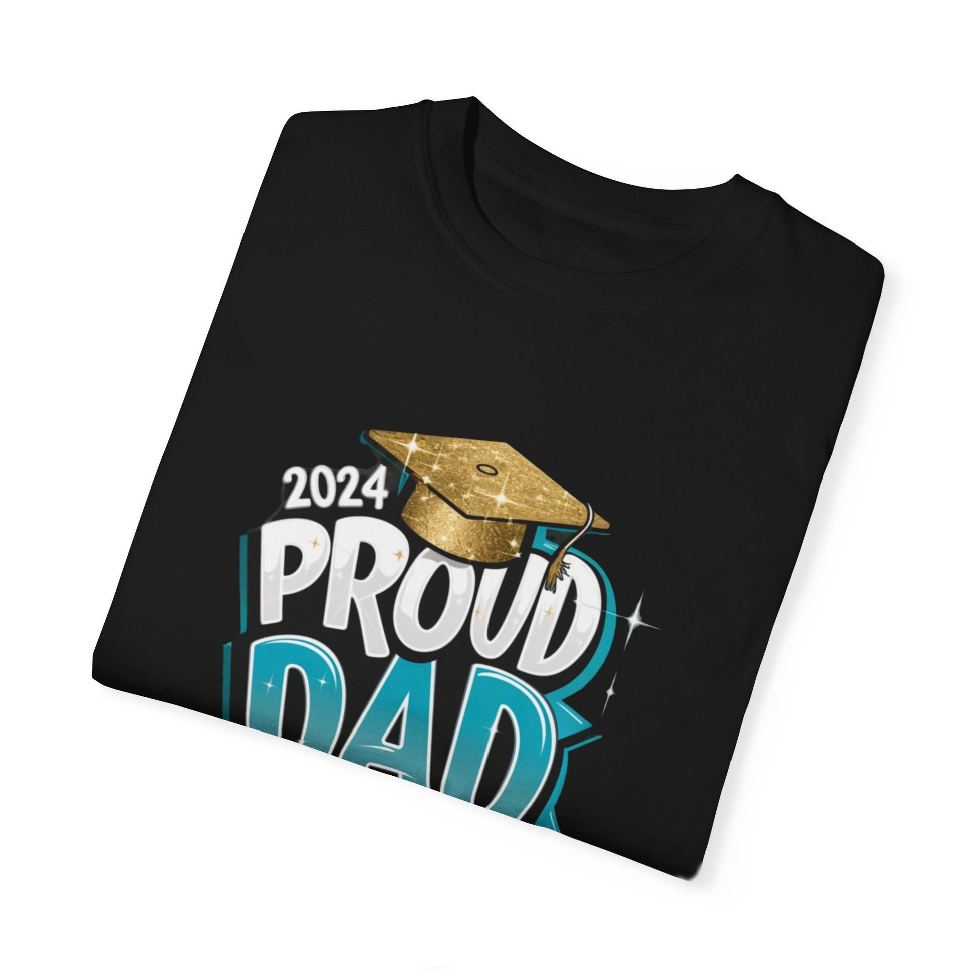 Proud Dad of a 2024 Graduate Unisex Garment-dyed T-shirt Cotton Funny Humorous Graphic Soft Premium Unisex Men Women Black T-shirt Birthday Gift-17