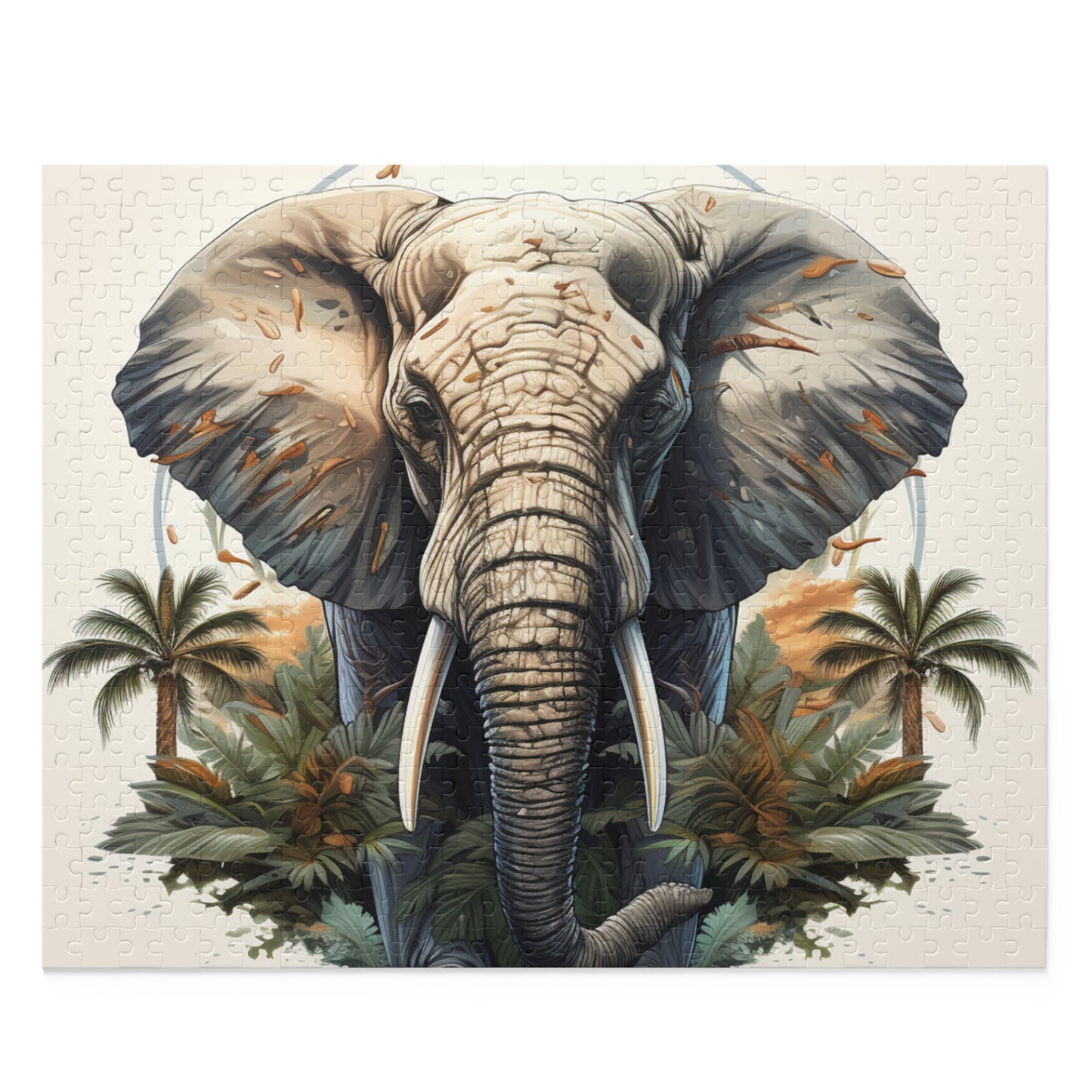 Abstract Elephant Trippy Jigsaw Puzzle for Boys, Girls, Kids Adult Birthday Business Jigsaw Puzzle Gift for Him Funny Humorous Indoor Outdoor Game Gift For Her Online-3