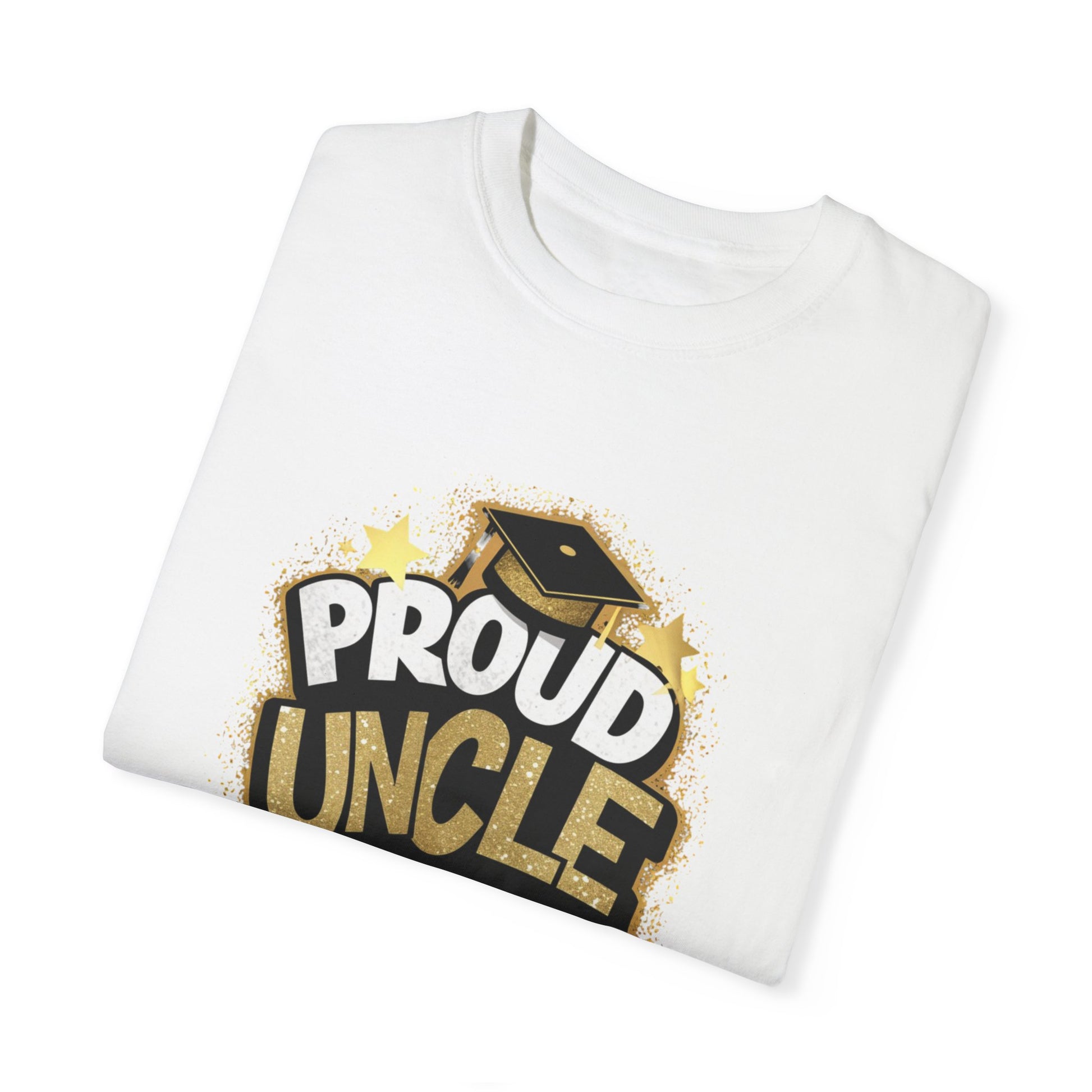 Proud Uncle of a 2024 Graduate Unisex Garment-dyed T-shirt Cotton Funny Humorous Graphic Soft Premium Unisex Men Women White T-shirt Birthday Gift-23