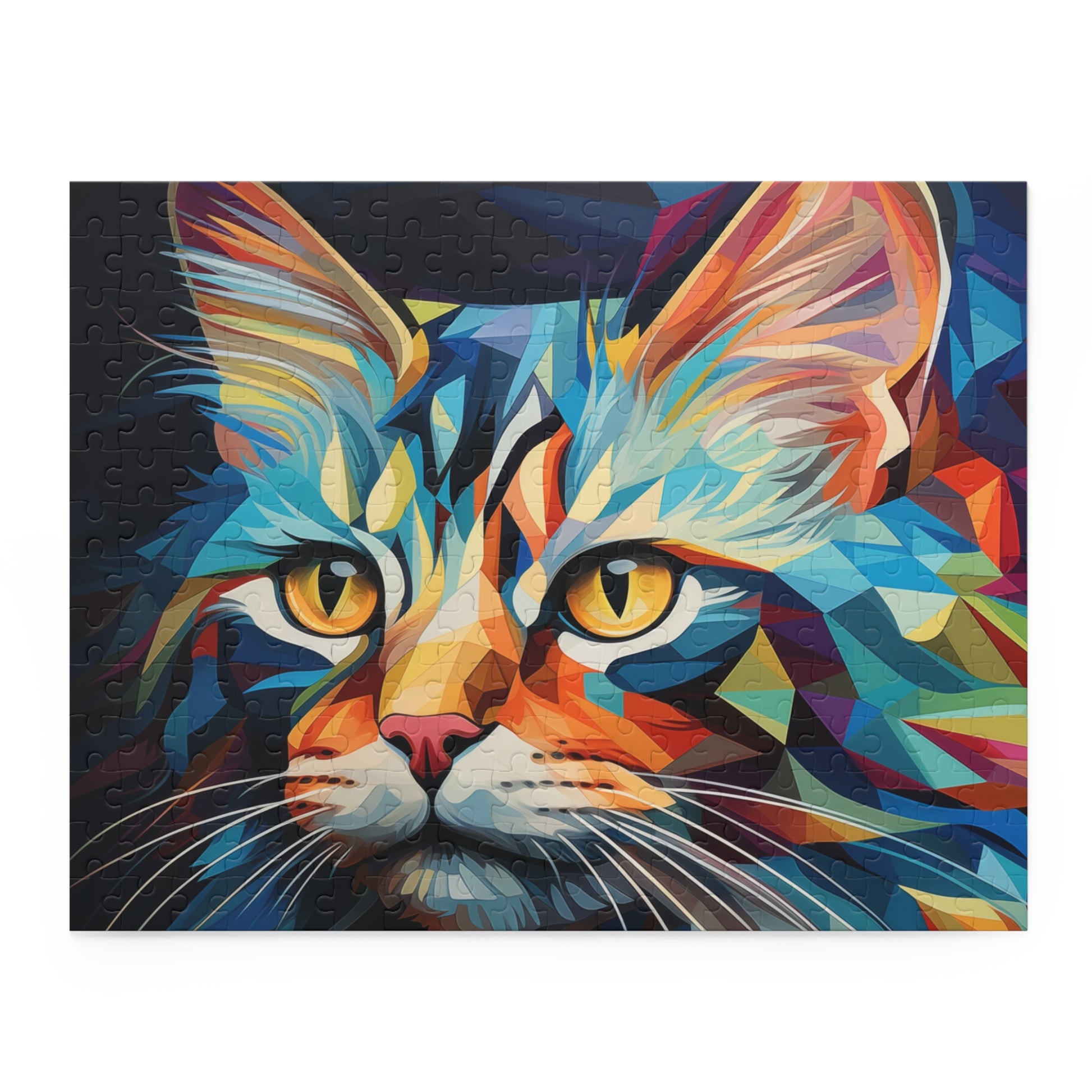 Abstract Watercolor Trippy Cat Jigsaw Puzzle Adult Birthday Business Jigsaw Puzzle Gift for Him Funny Humorous Indoor Outdoor Game Gift For Her Online-3