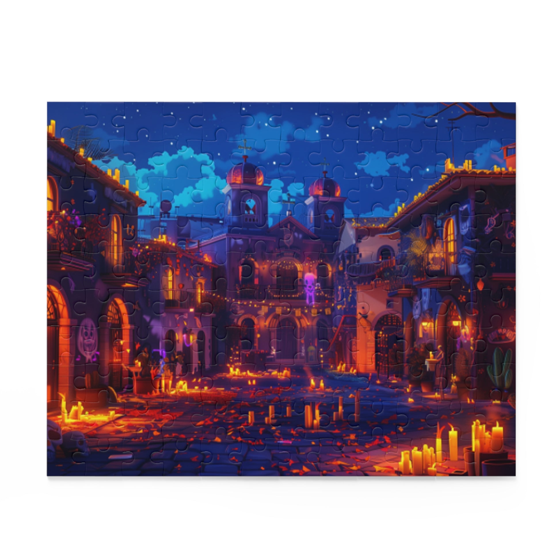 Mexican Art Candle Night Church Retro Jigsaw Puzzle Adult Birthday Business Jigsaw Puzzle Gift for Him Funny Humorous Indoor Outdoor Game Gift For Her Online-2