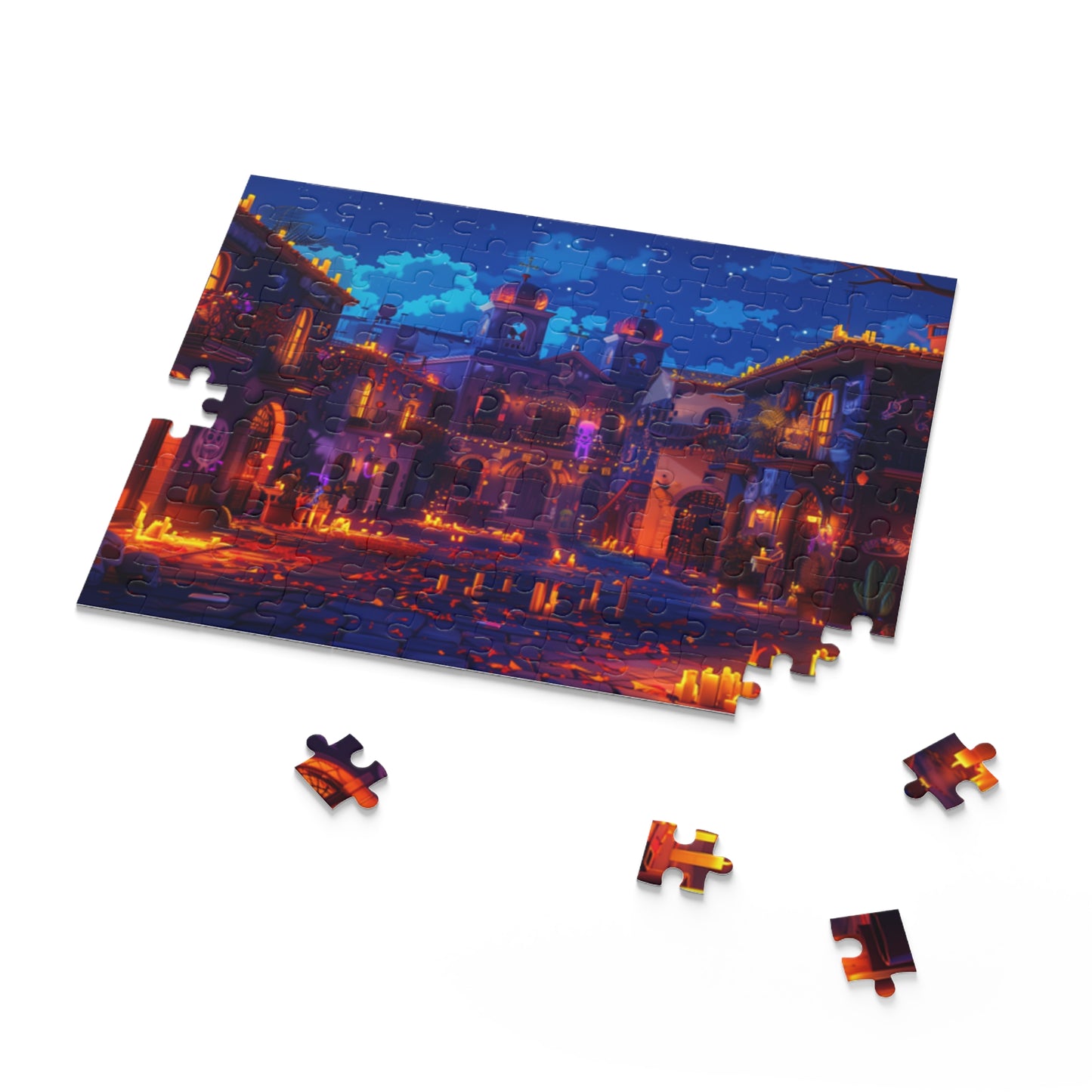 Mexican Art Candle Night Church Retro Jigsaw Puzzle Adult Birthday Business Jigsaw Puzzle Gift for Him Funny Humorous Indoor Outdoor Game Gift For Her Online-7