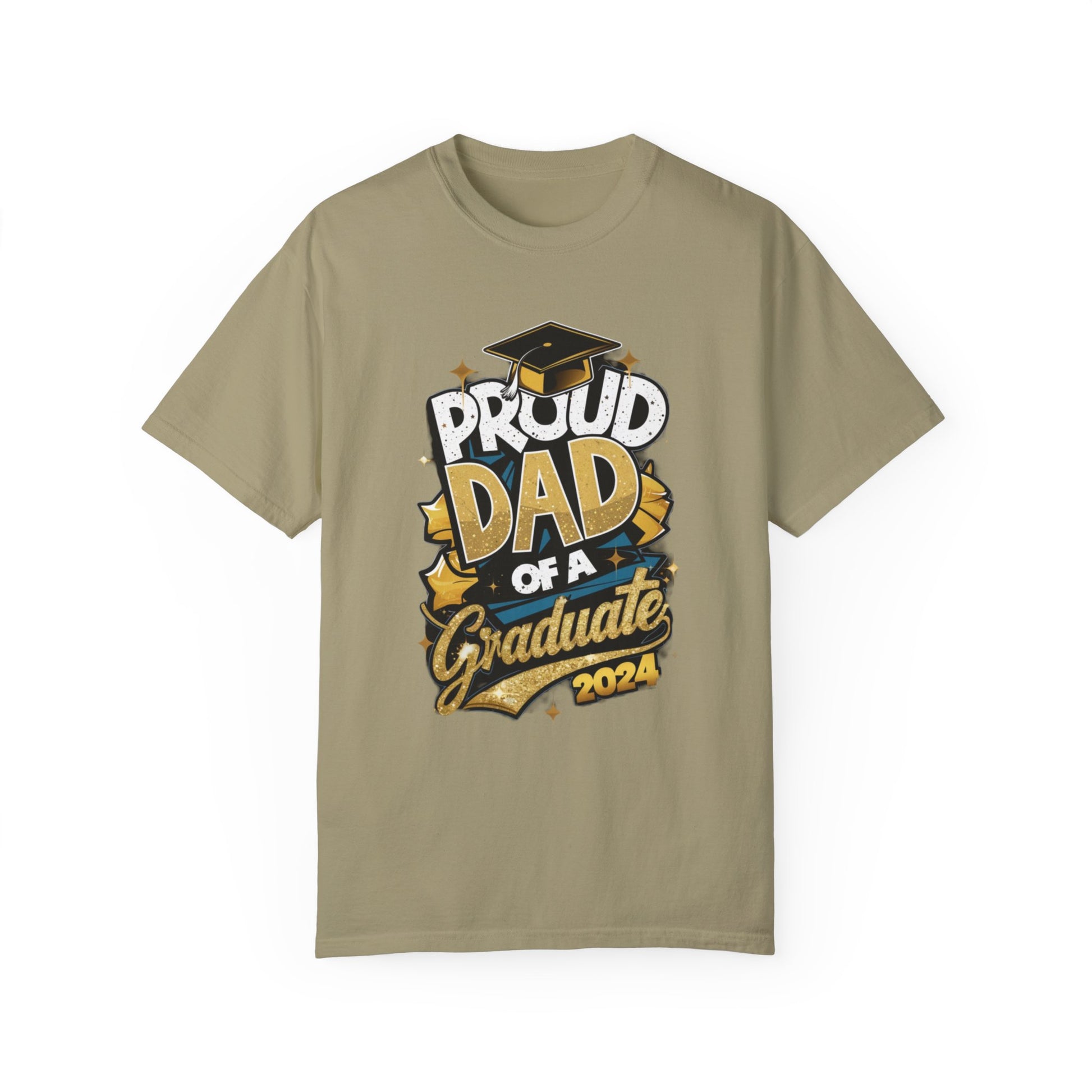 Proud Dad of a 2024 Graduate Unisex Garment-dyed T-shirt Cotton Funny Humorous Graphic Soft Premium Unisex Men Women Khaki T-shirt Birthday Gift-11