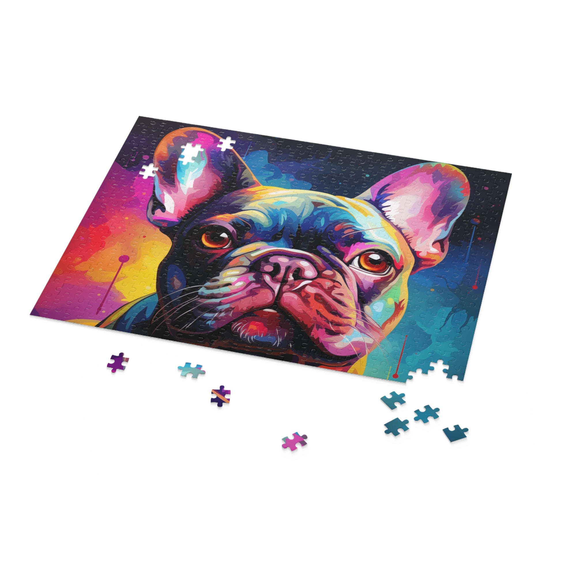 Frenchie Abstract Jigsaw Dog Puzzle Oil Paint for Boys, Girls, Kids Adult Birthday Business Jigsaw Puzzle Gift for Him Funny Humorous Indoor Outdoor Game Gift For Her Online-5