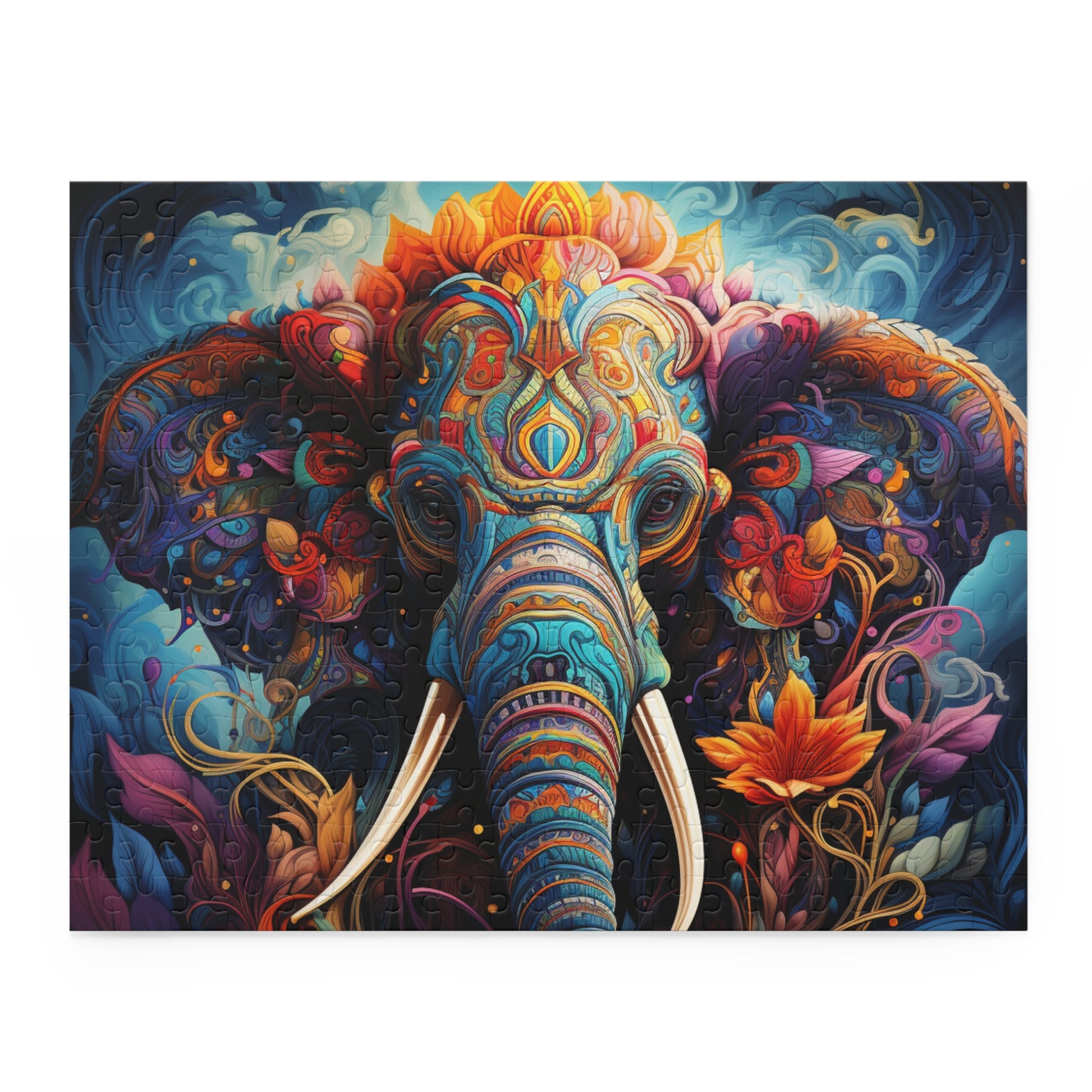 Abstract Elephant Oil Paint Jigsaw Puzzle for Boys, Girls, Kids Adult Birthday Business Jigsaw Puzzle Gift for Him Funny Humorous Indoor Outdoor Game Gift For Her Online-3