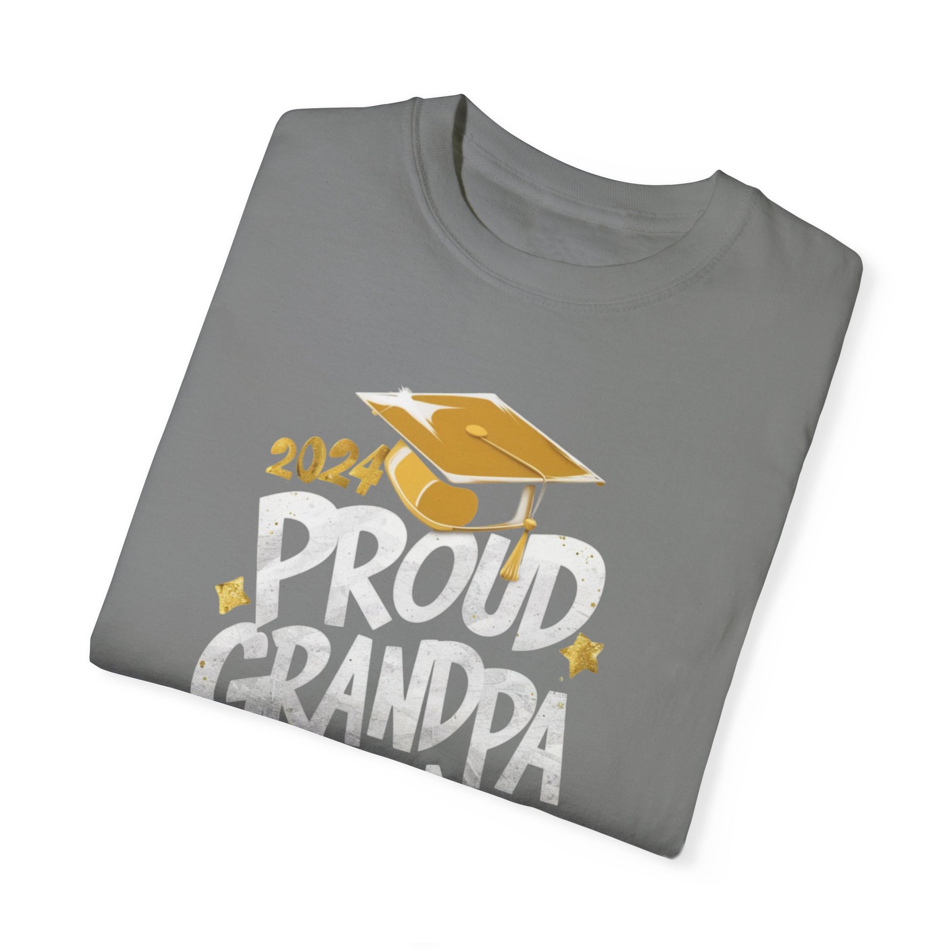 Proud Grandpa of a 2024 Graduate Unisex Garment-dyed T-shirt Cotton Funny Humorous Graphic Soft Premium Unisex Men Women Grey T-shirt Birthday Gift-41
