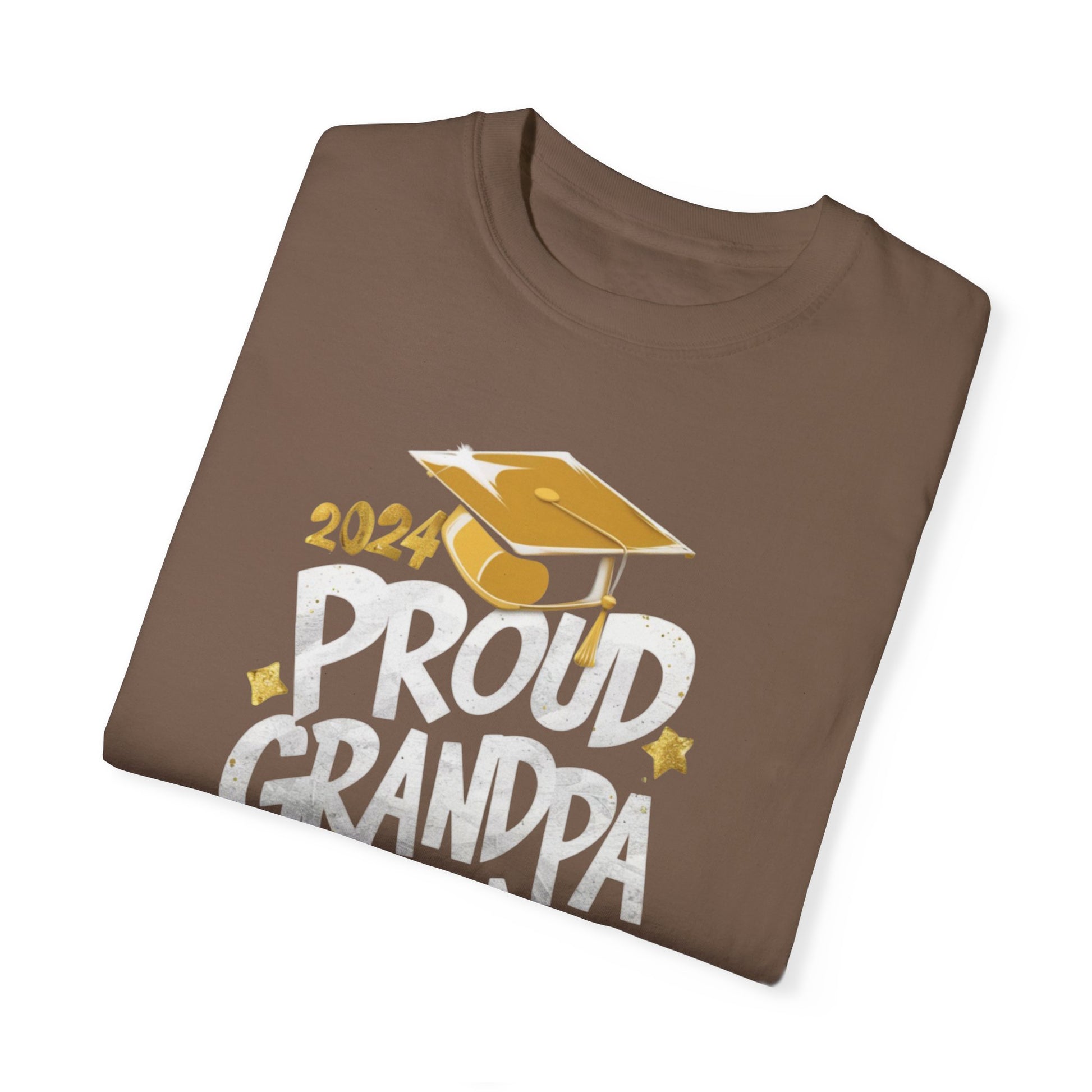 Proud Grandpa of a 2024 Graduate Unisex Garment-dyed T-shirt Cotton Funny Humorous Graphic Soft Premium Unisex Men Women Espresso T-shirt Birthday Gift-59