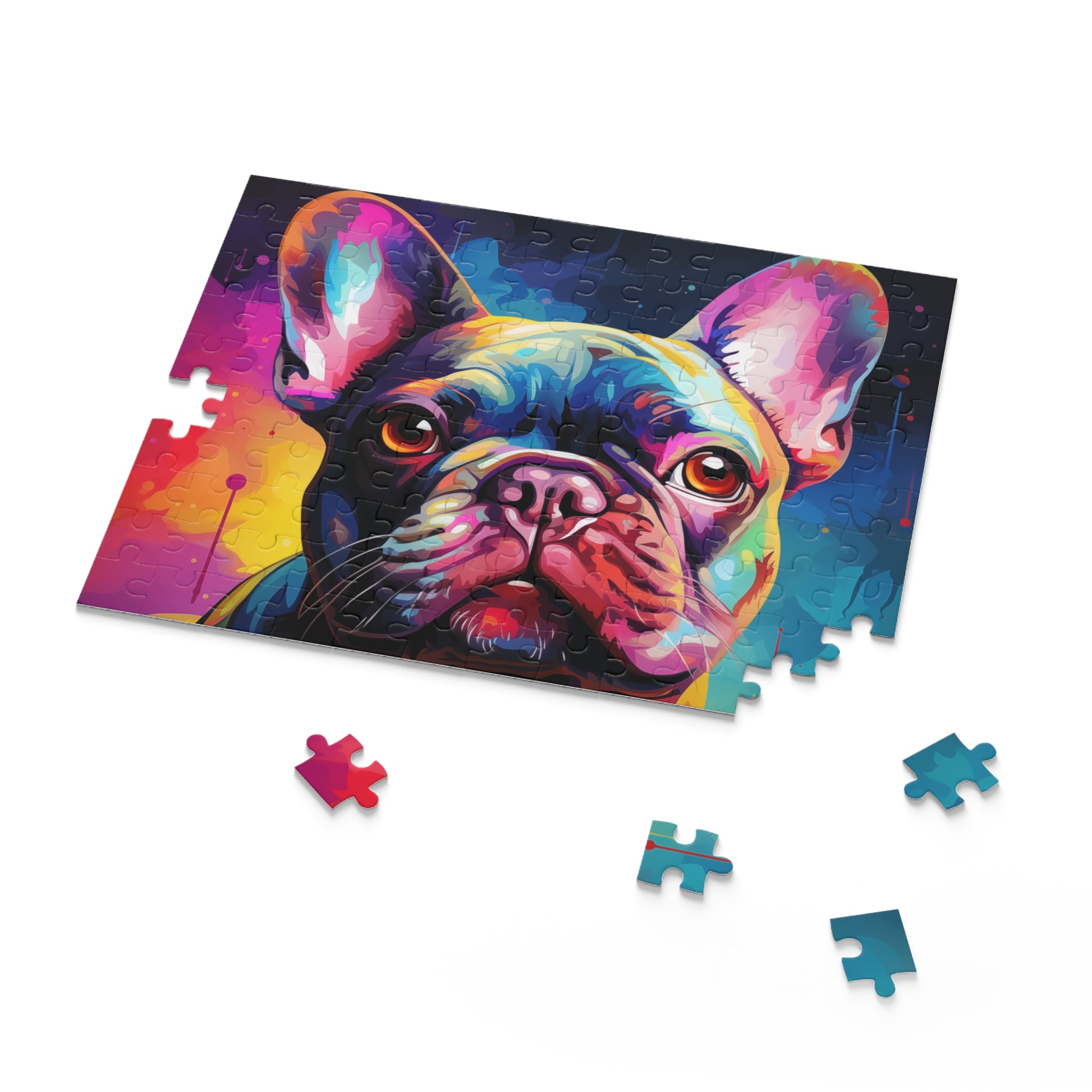 Frenchie Abstract Jigsaw Dog Puzzle Oil Paint for Boys, Girls, Kids Adult Birthday Business Jigsaw Puzzle Gift for Him Funny Humorous Indoor Outdoor Game Gift For Her Online-7