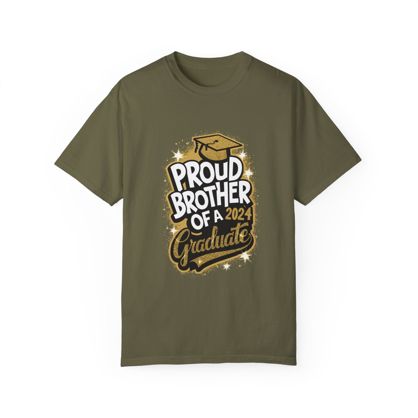 Proud Brother of a 2024 Graduate Unisex Garment-dyed T-shirt Cotton Funny Humorous Graphic Soft Premium Unisex Men Women Sage T-shirt Birthday Gift-13