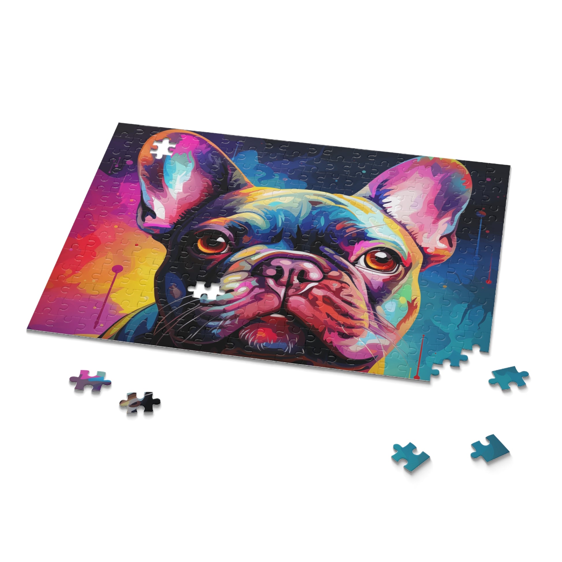 Frenchie Abstract Jigsaw Dog Puzzle Oil Paint for Boys, Girls, Kids Adult Birthday Business Jigsaw Puzzle Gift for Him Funny Humorous Indoor Outdoor Game Gift For Her Online-9