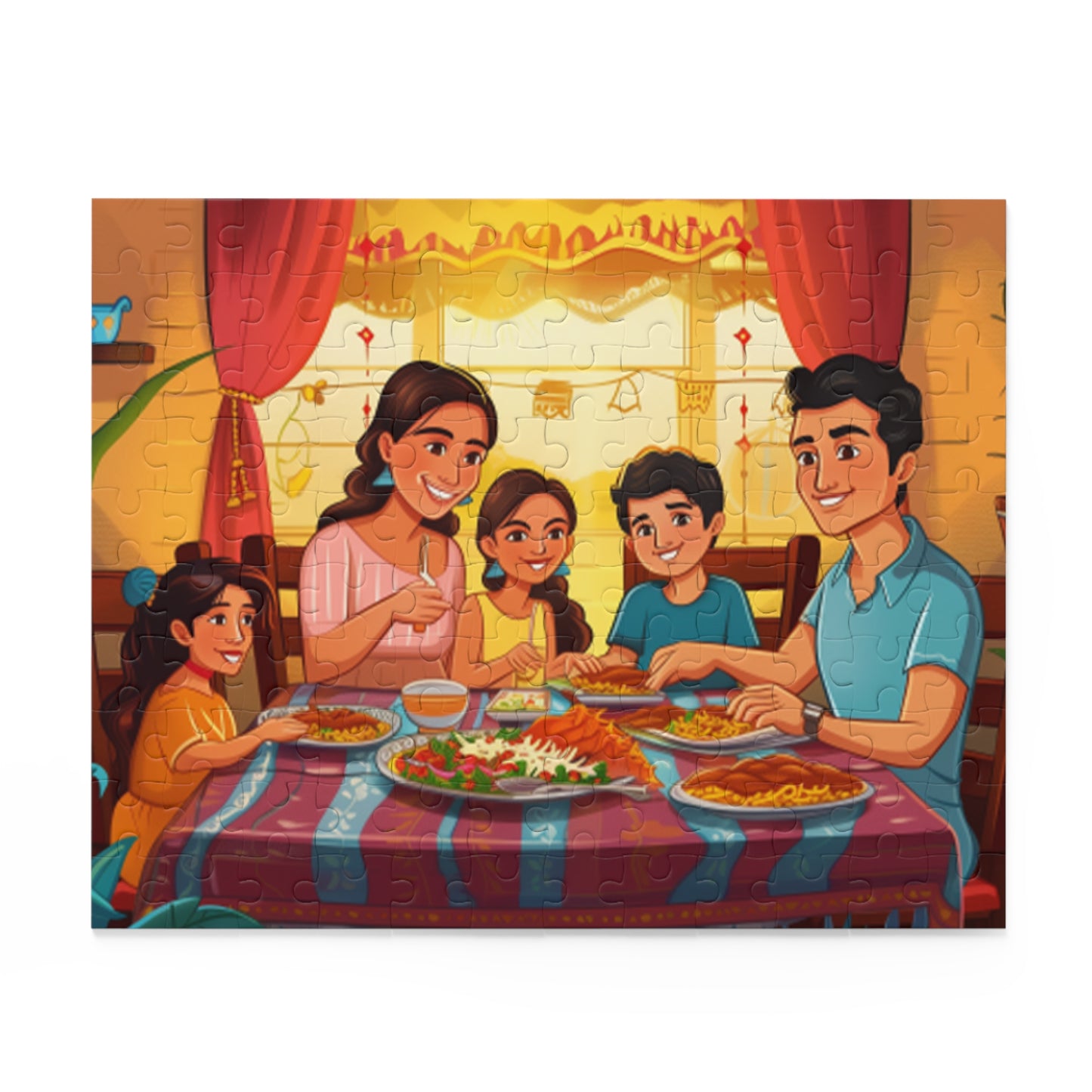 Mexican Family Retro Art Jigsaw Puzzle Adult Birthday Business Jigsaw Puzzle Gift for Him Funny Humorous Indoor Outdoor Game Gift For Her Online-2